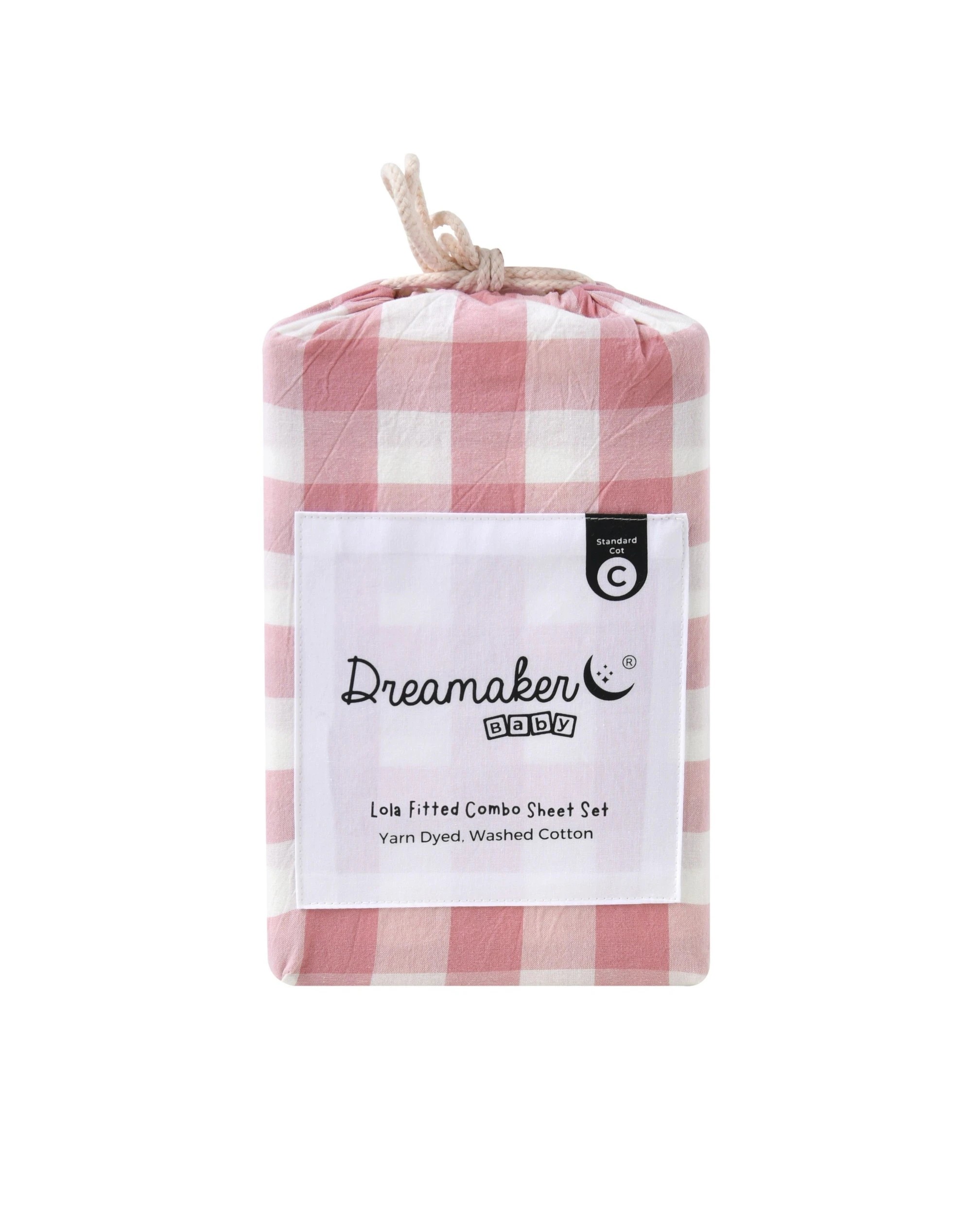 7 Dreamaker Baby Lola Washed Cotton Yarn Dyed Gingham Combo Set - COT Size - Pink Pearl, 7 of 7