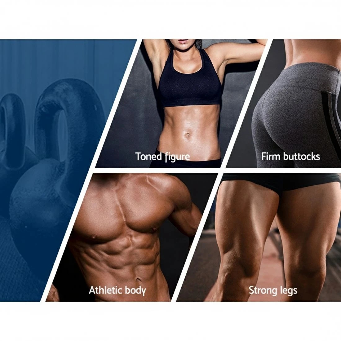 4 Everfit 16kg Kettlebell Set Weight Lifting Bench Dumbbells Kettle Bell Gym Home - Black, 4 of 6