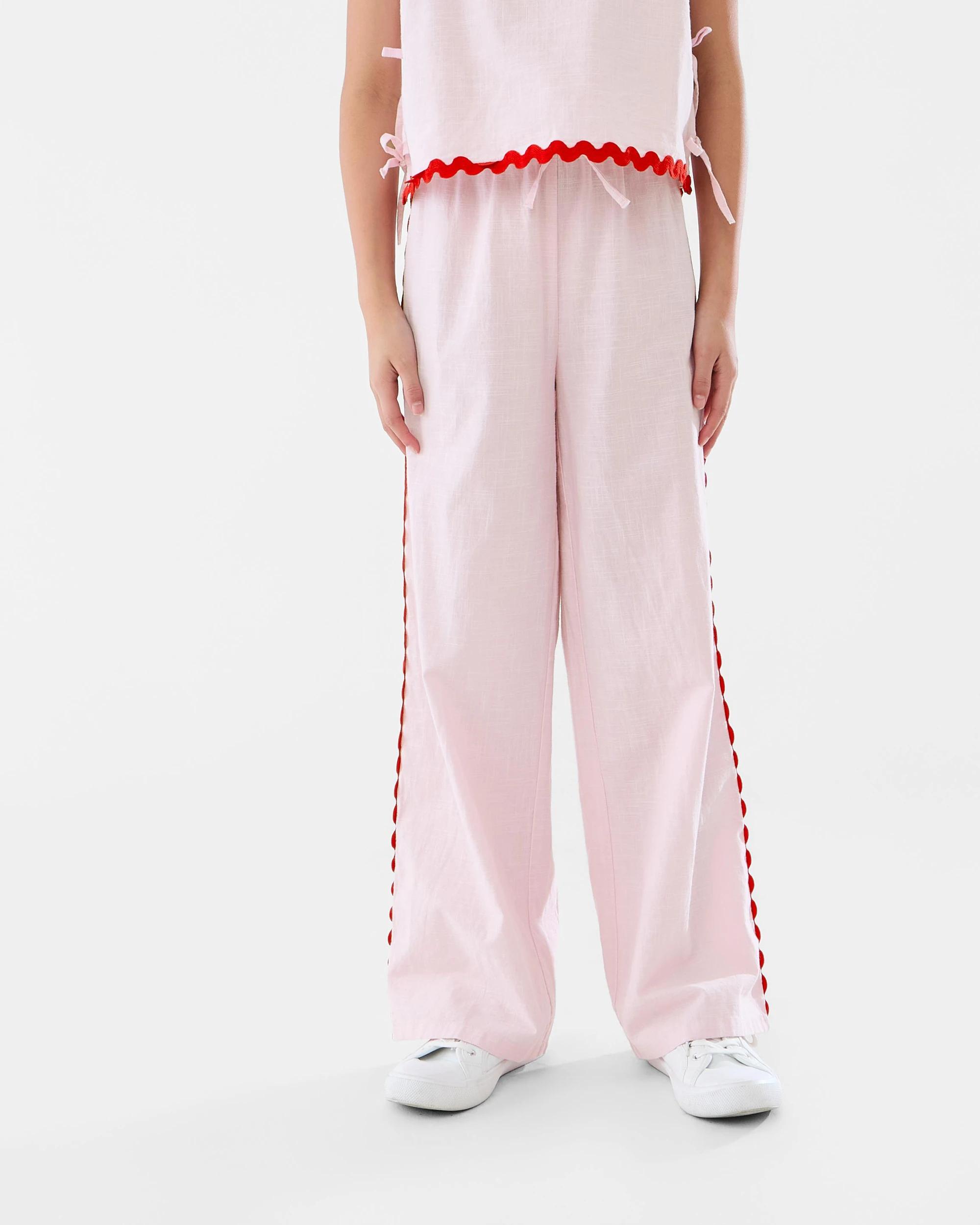 1 Wide Leg Detail Pants Bllet Pink, 1 of 7