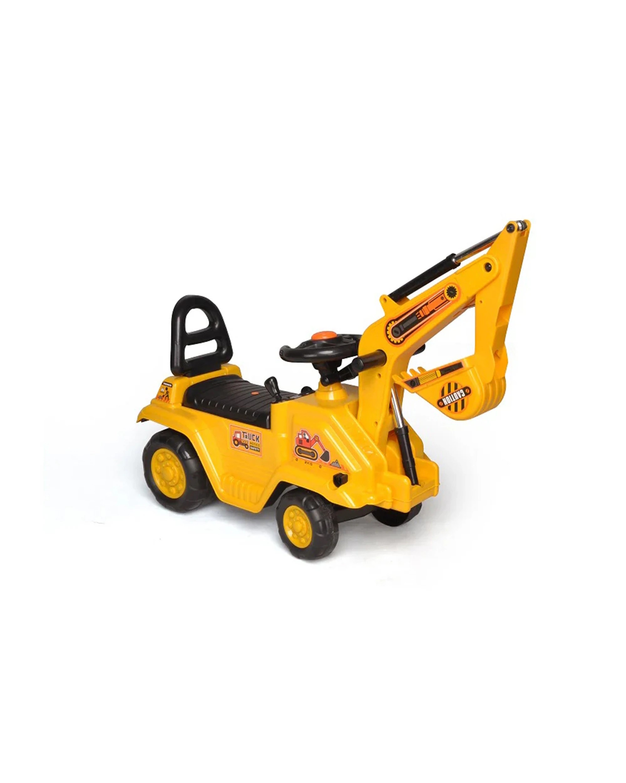 2 Lenoxx Ride On Excavator Kids 3 Plus Outdoor Tractor Push Toy - Yellow, 2 of 4