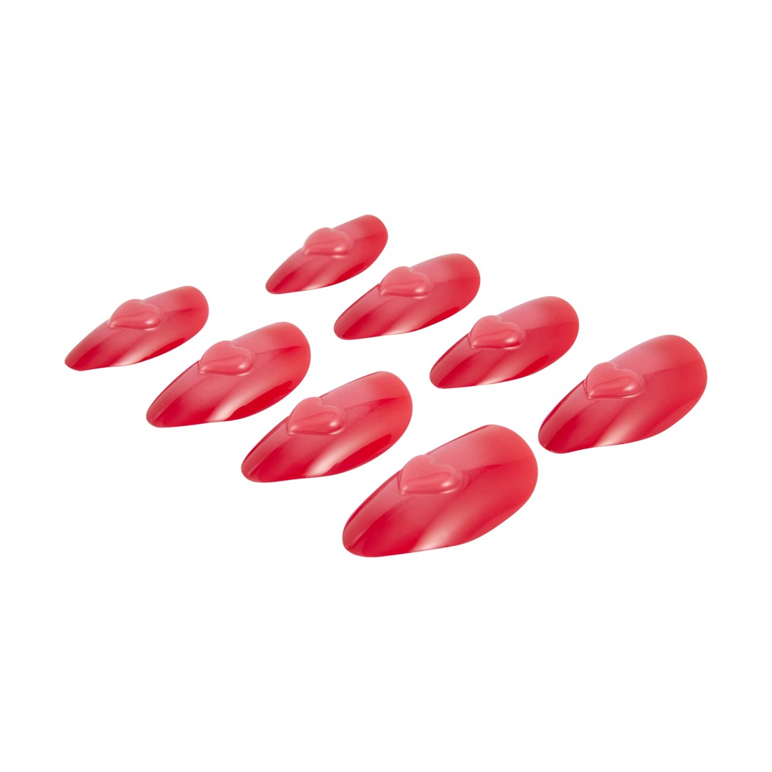 4 OXX Cosmetics 24 Pack Artificial Nails with Adhesive - Almond Shape, Red Hearts, 4 of 5