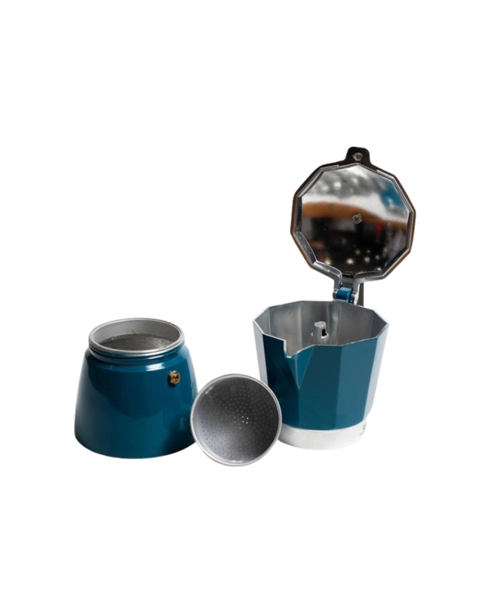 2 Coffee Culture Coffee Maker 6 Cup Stove Top Espresso Moka Pot Stainless Steel - Blue, 2 of 3