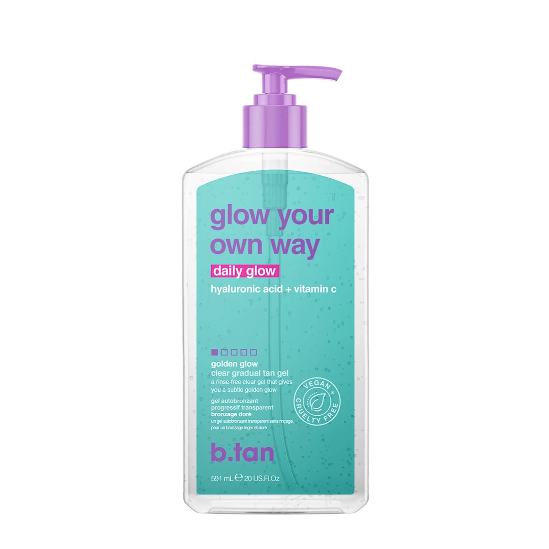 1 b.tan Glow Your Own Way Daily Glow Clear Gradual Tan Gel 591ml - Golden, Hyaluronic Acid and Vitamin C, 1 of 1