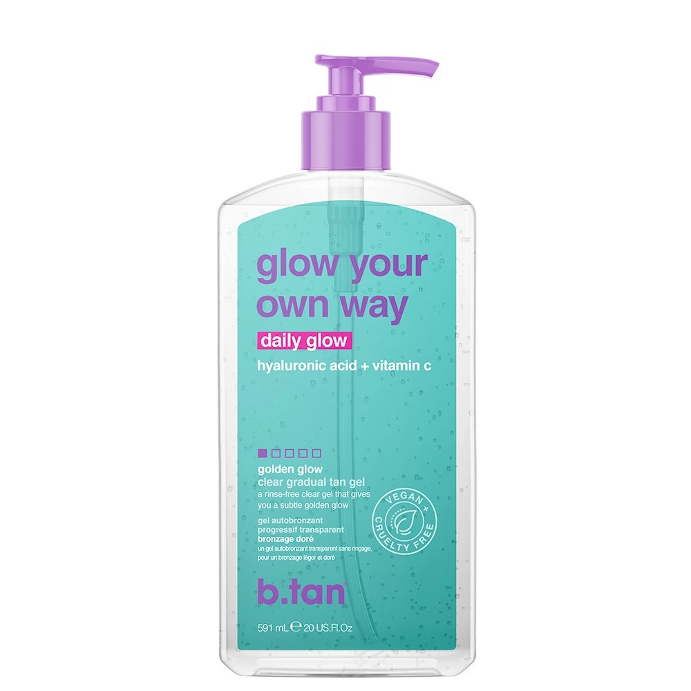 1 b.tan Glow Your Own Way Daily Glow Clear Gradual Tan Gel 591ml - Golden, Hyaluronic Acid and Vitamin C