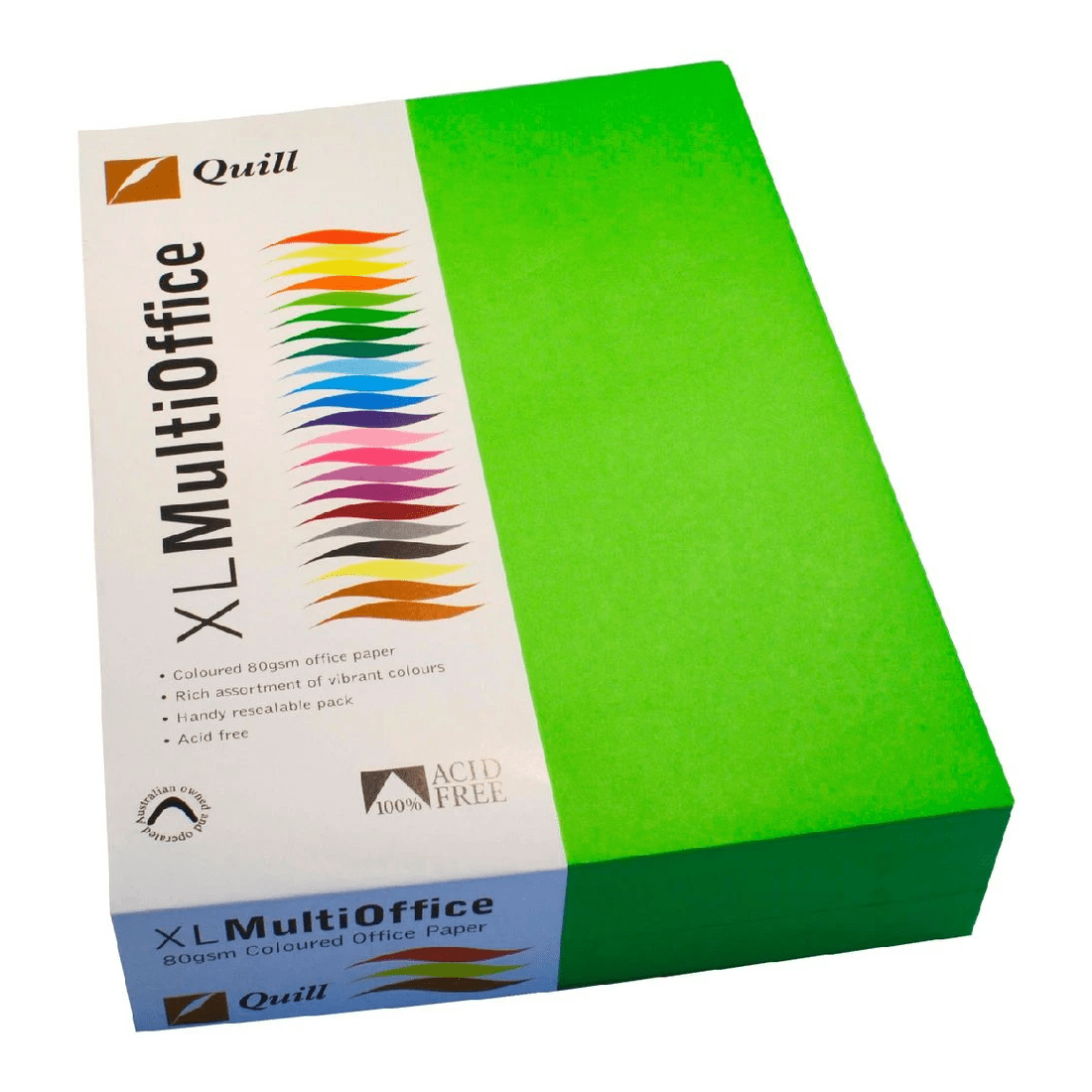1 Quill Coloured Paper 80gsm A4 Lime 500 Sheet Ream, 1 of 1
