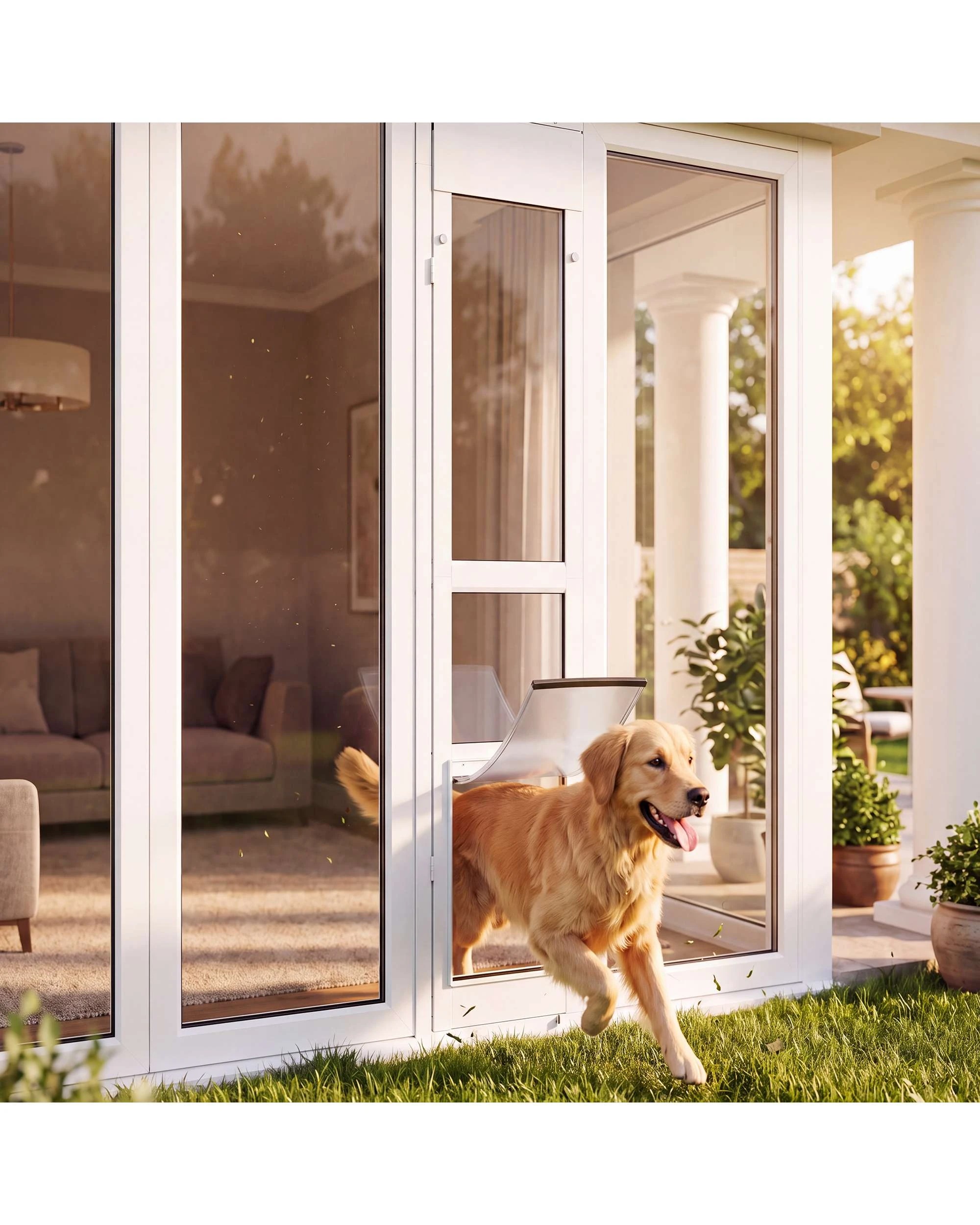 3 Advwin Aluminum Pet Door Insert for Sliding Glass Patio Door, Adjustable Height Lockable, 3 of 9