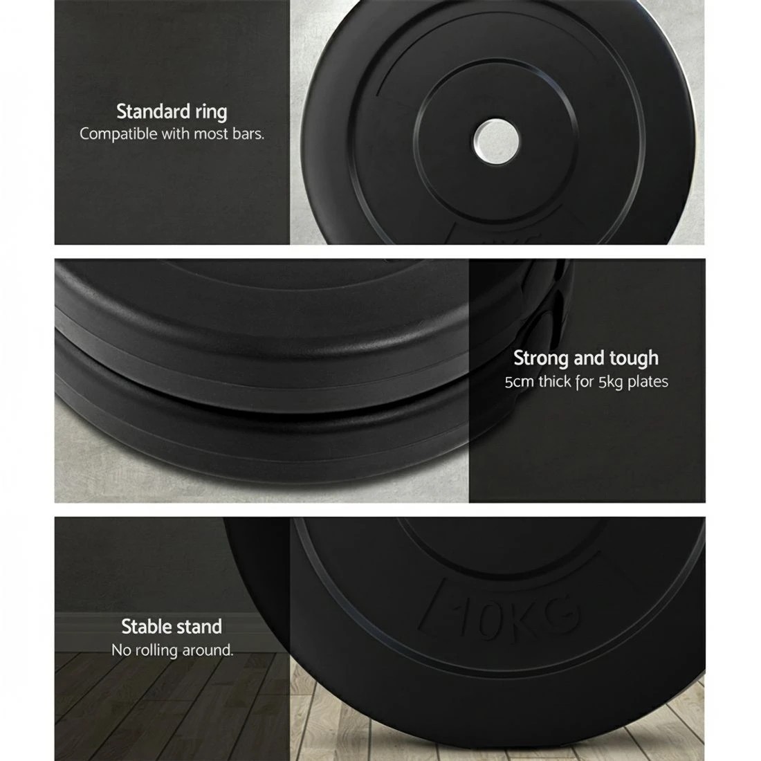 6 Everfit 78kg Barbell Set Weight Plates Bar Lifting Bench 168cm - Multi, 6 of 6