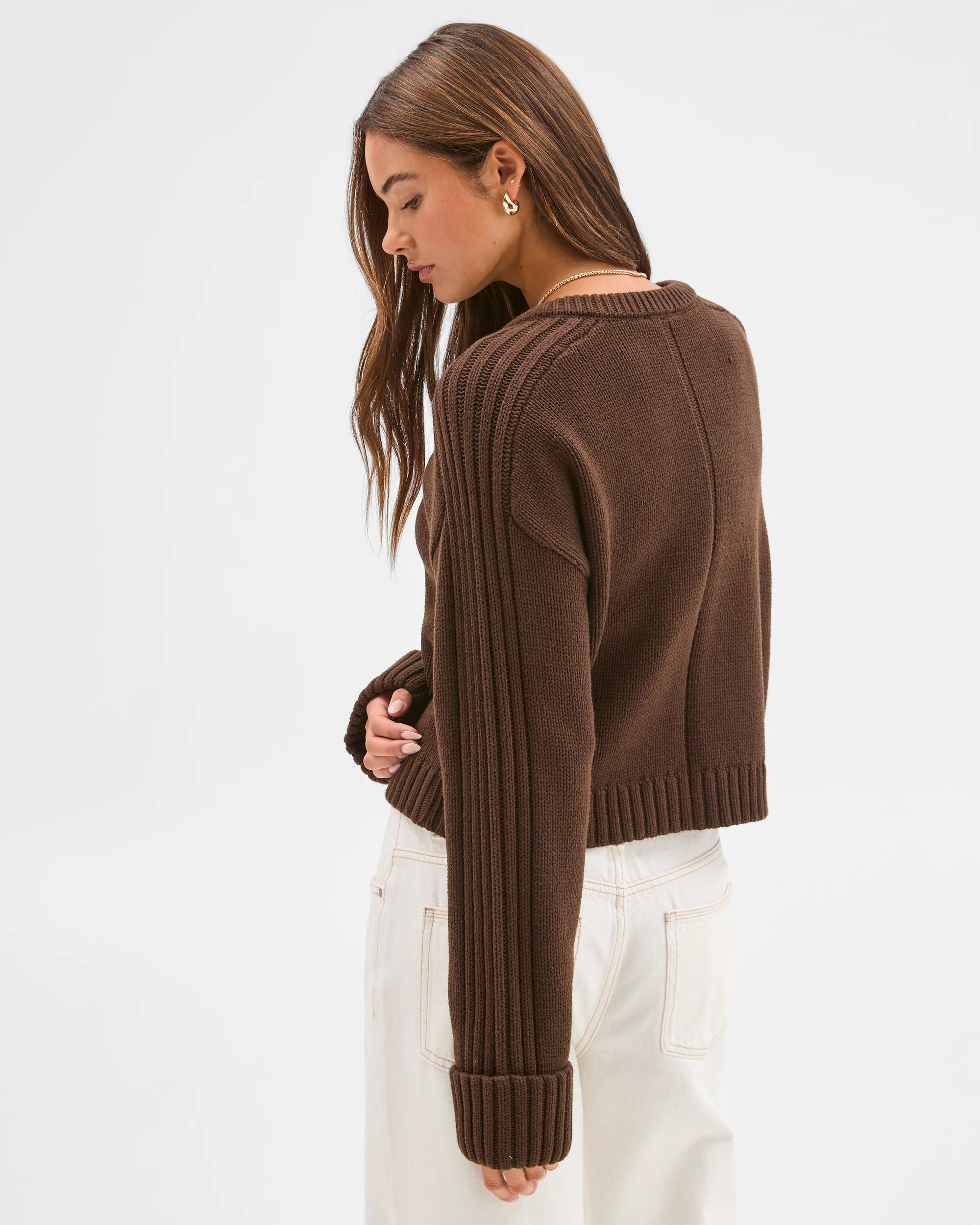 7 Lily Loves Australian Cotton Blend Knit Cardigan DARK COCOA, 7 of 7