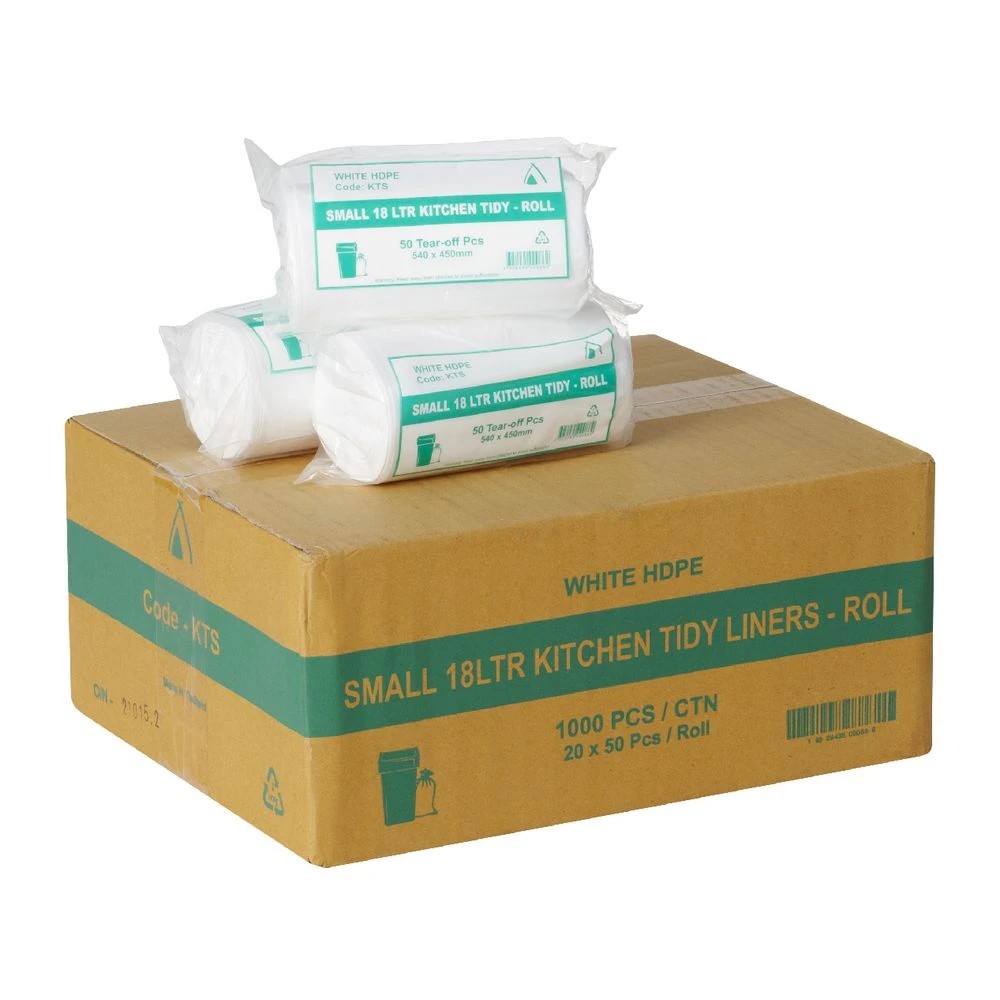 2 Tailored Packaging Kitchen Bin Liners 18L 1000 Pack White, 2 of 3
