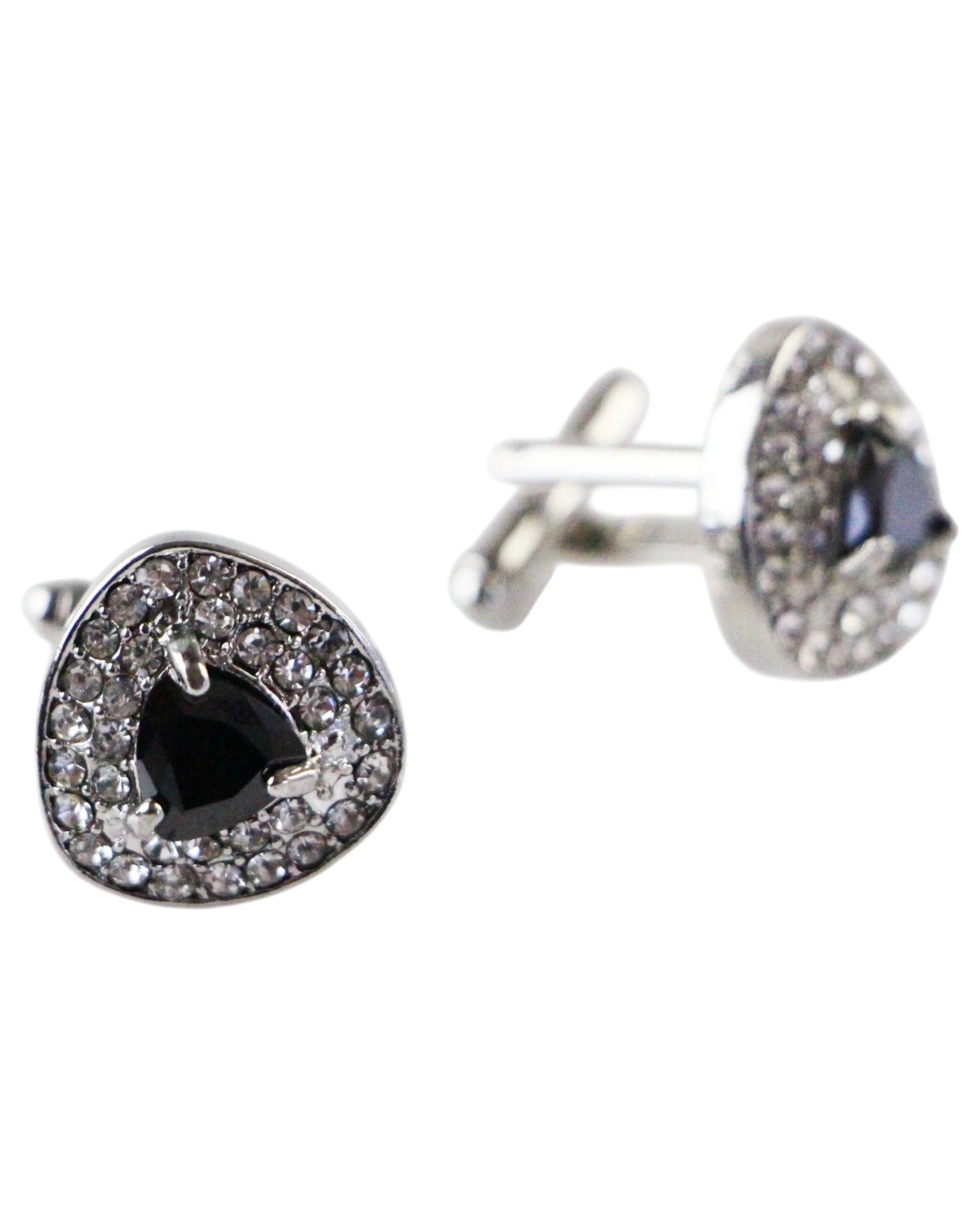 1 Zasel Mens Silver Reuleaux Triangle Black Diamond Cufflinks - Multi - Multi, 1 of 1