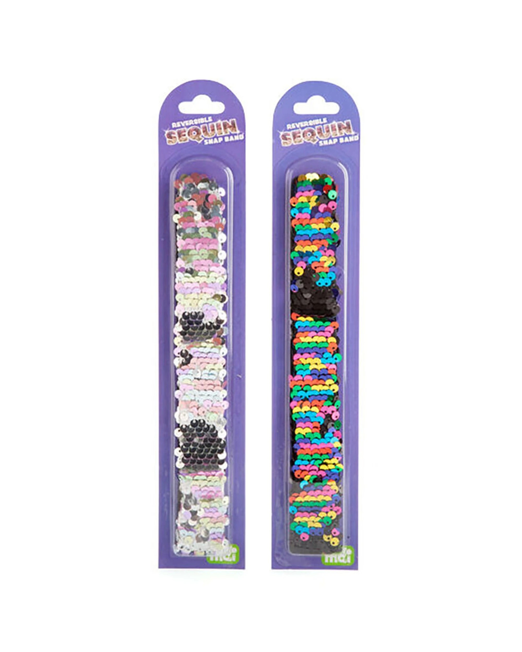 4 MDI 8PK Kid's Reversible Sequin Snap Wrist Band Bracelet - Assorted, 4 of 8