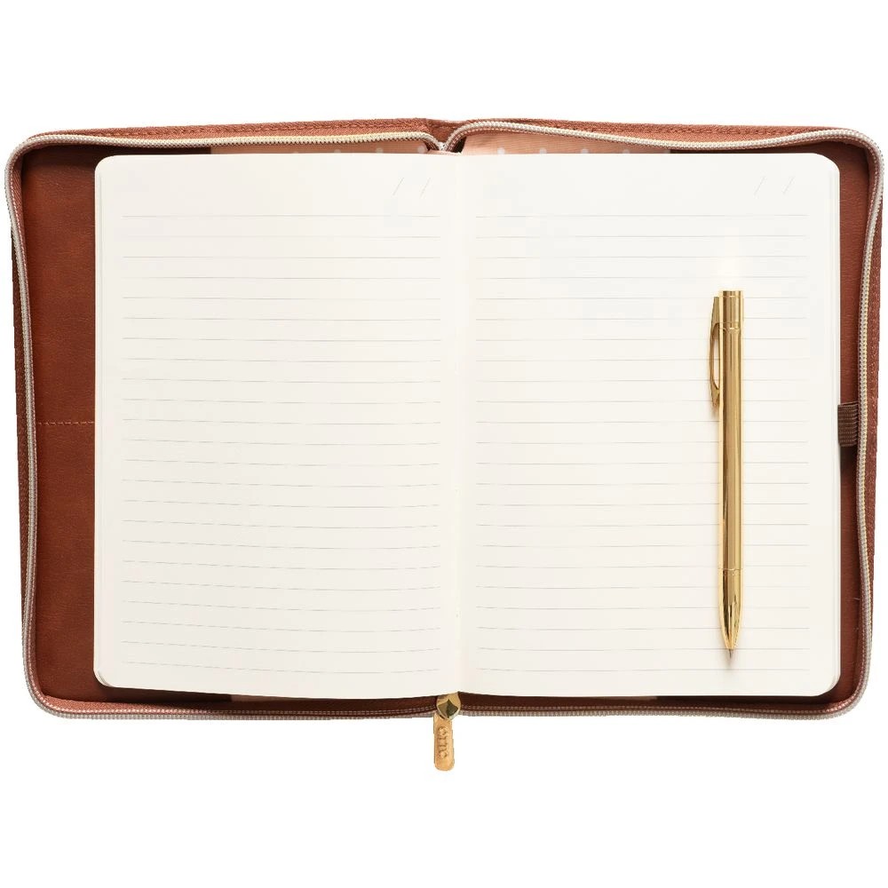 3 Otto Gold Zipper Notebook Tan, 3 of 3