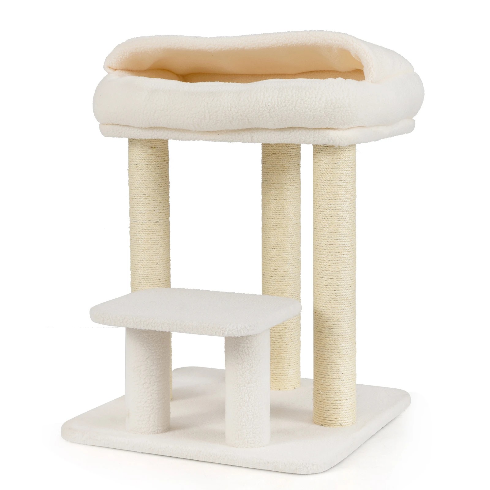 1 Costway Small Cat Tree Tower w/Sisal Scratching Posts Kitten Activity Center, 1 of 7