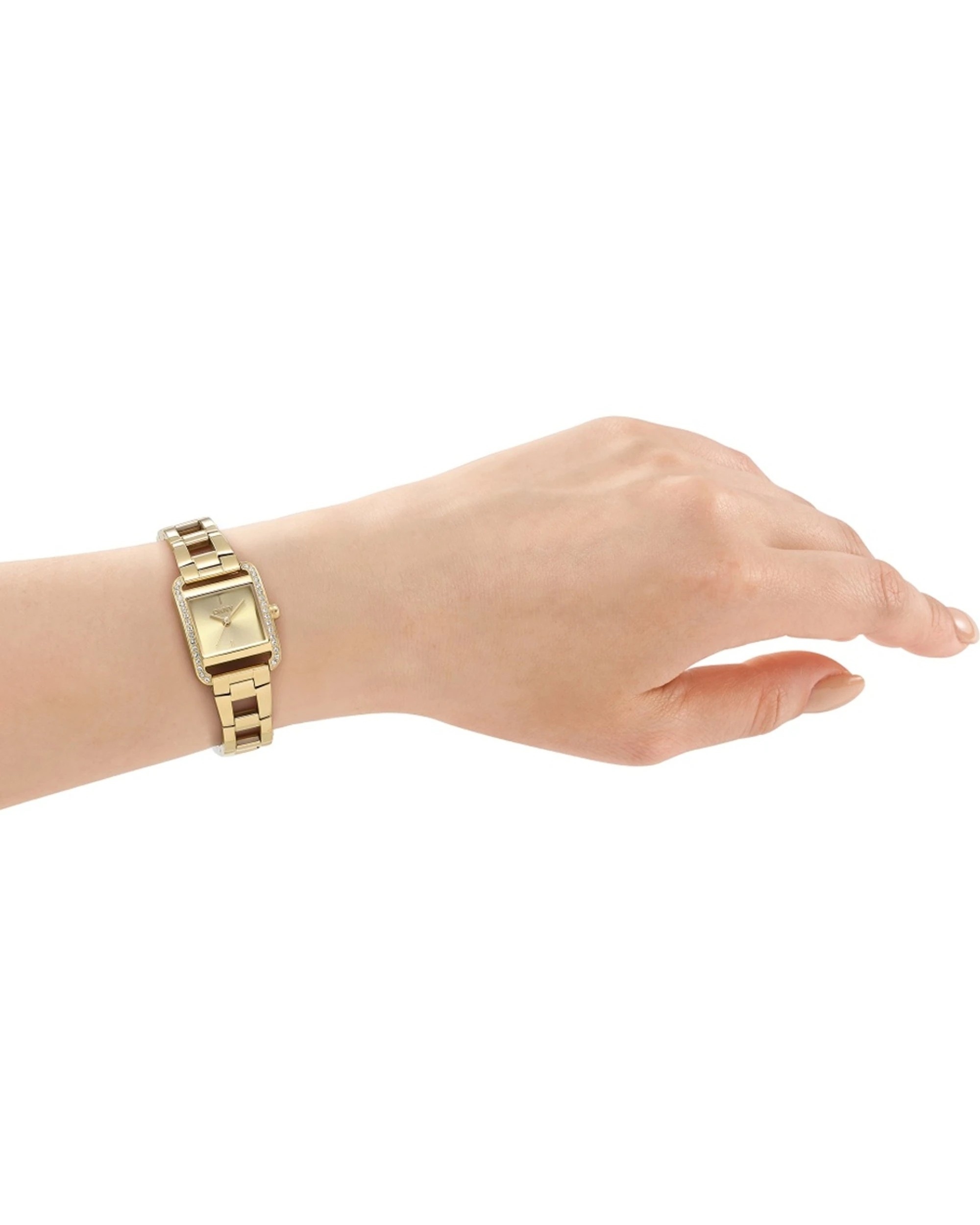 4 DKNY Mini Women's Gold Watch Champagne Dial 21x27mm With Bracelet 19cm+1cm, 4 of 4