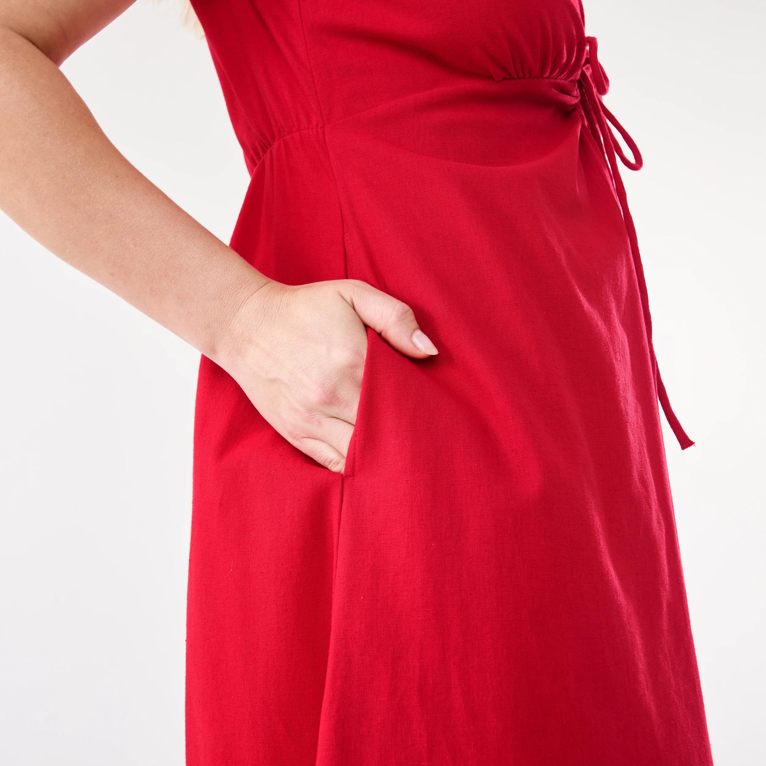 6 Sleeveless Keyhole Maxi Dress Strawberry, 6 of 9