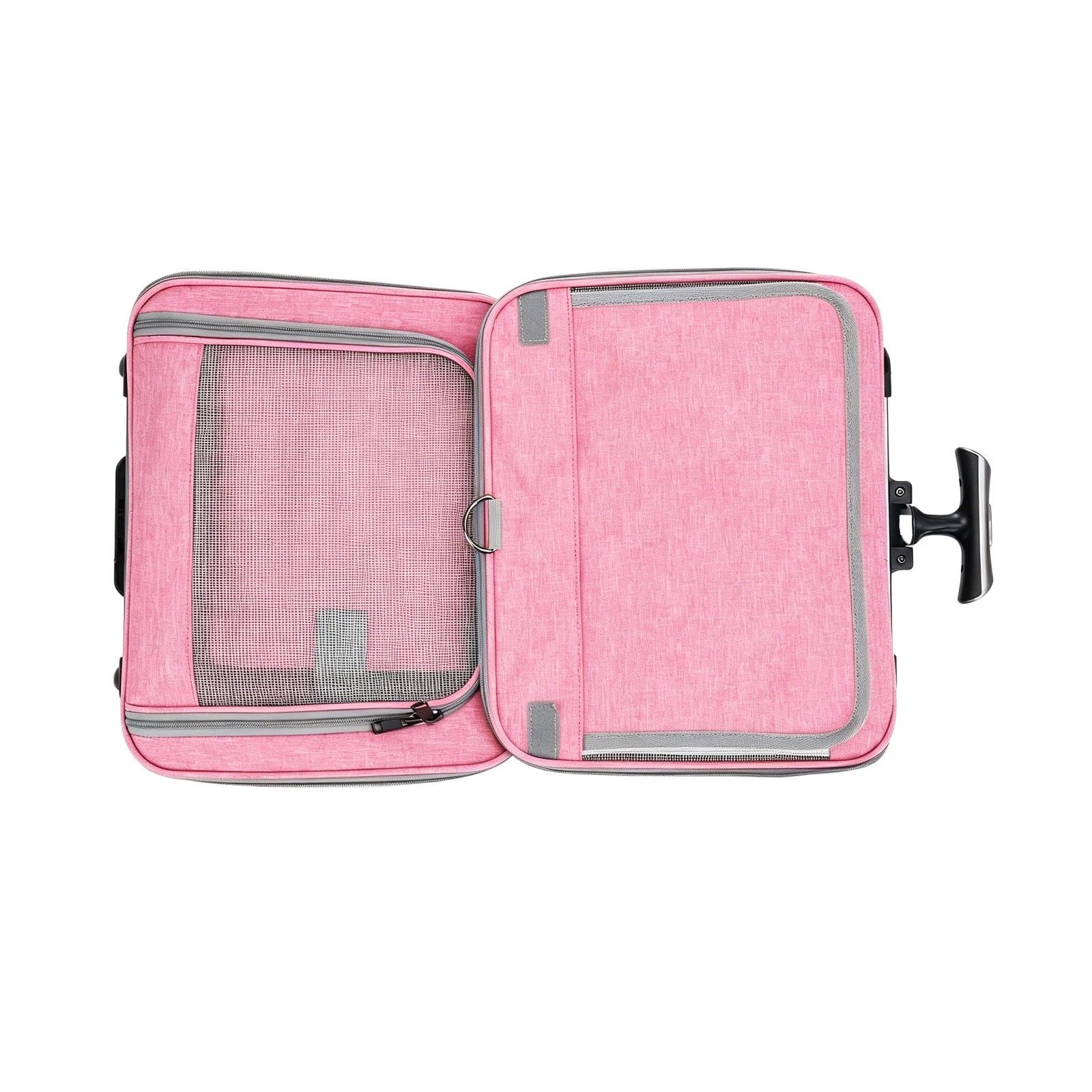 5 Pet Scene Foldable Rolling Pet Dog Carrier Portable Cat Shoulder Bag with 4 Wheels for Outdoor Travel Camping, 5 of 6