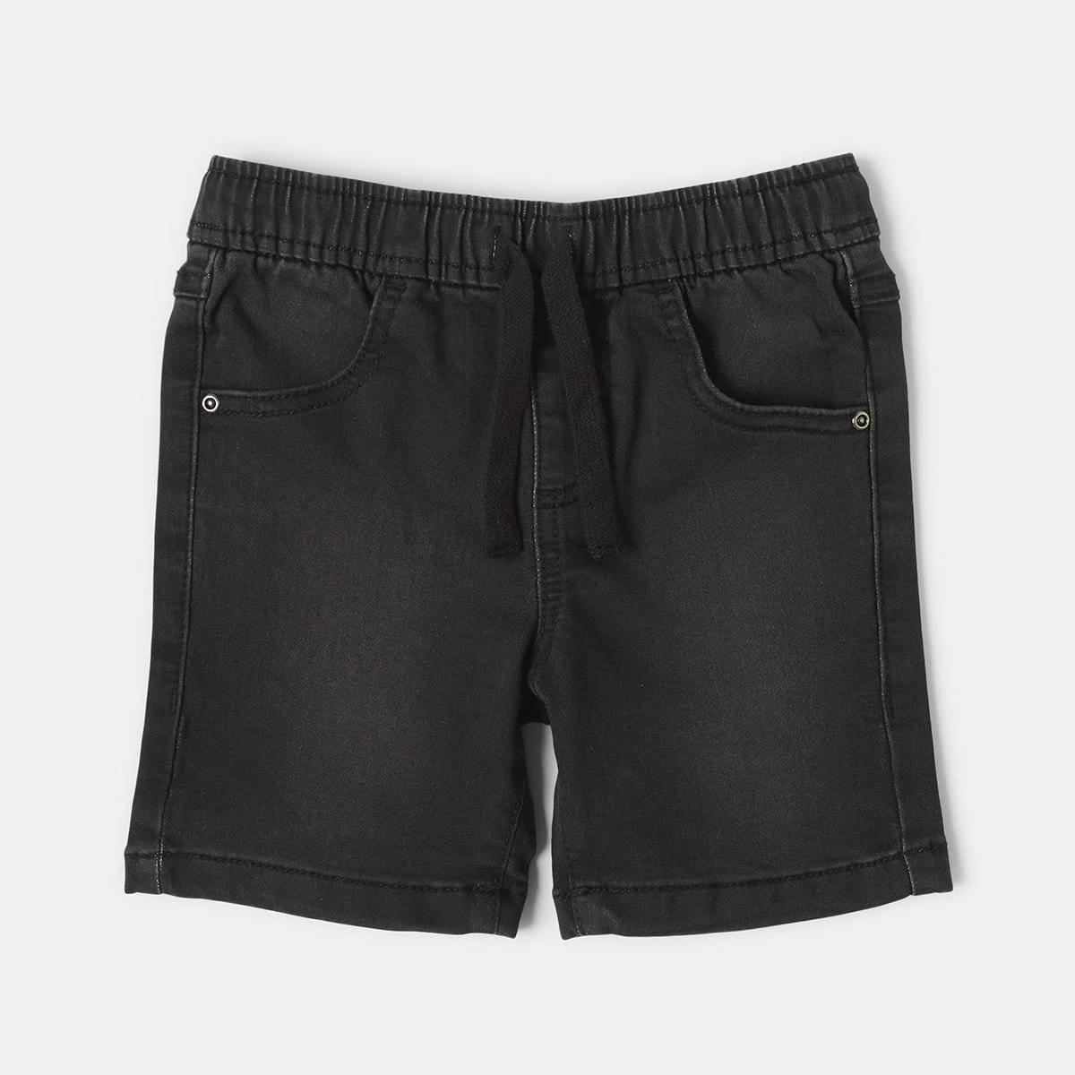 6 Knit Denim Shorts Black Wash, 6 of 7
