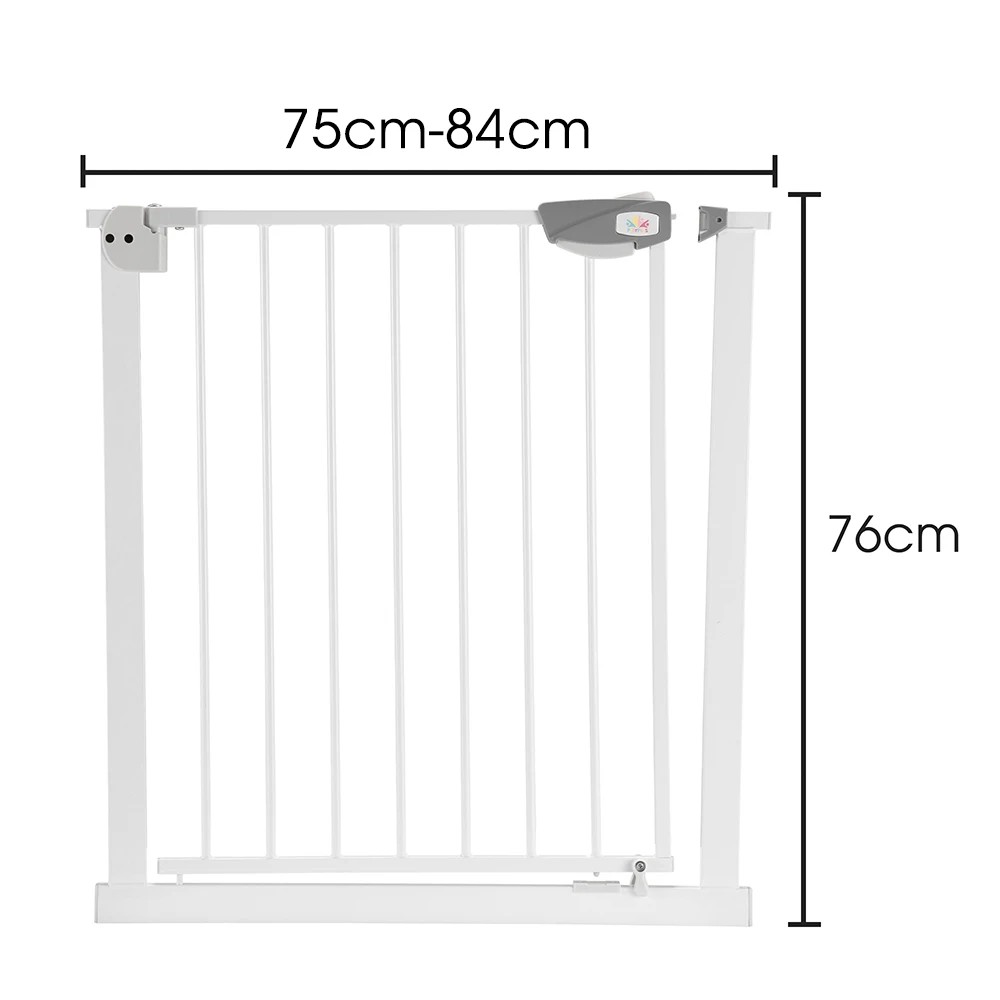 2 Playpals Adjustable Metal Baby Gate Easy Install No Drill Kid Safety Small - White, 2 of 3