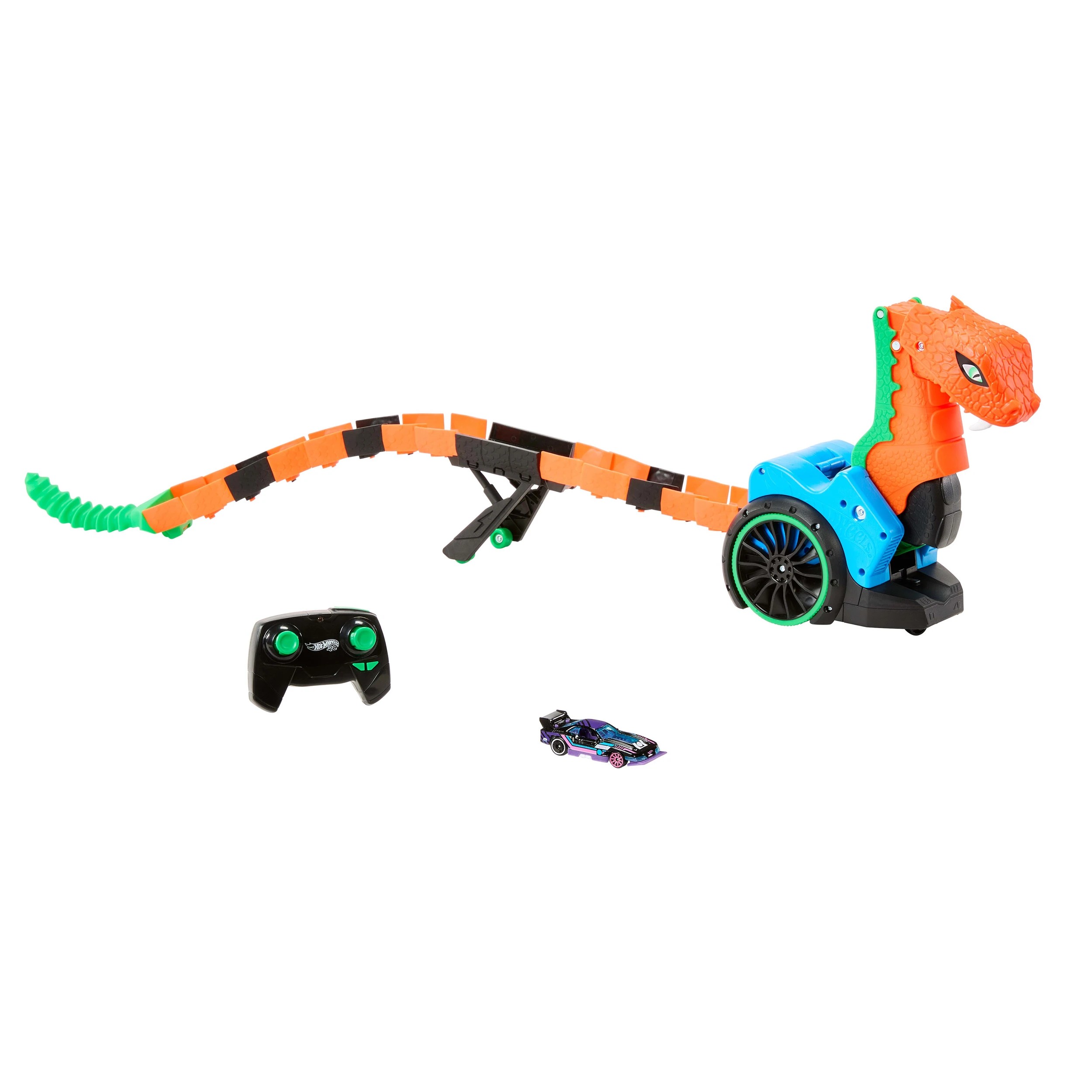 3 Hot Wheels Let’s Race Slither ‘N Strike RC & 1 Toy Car, 3 of 7