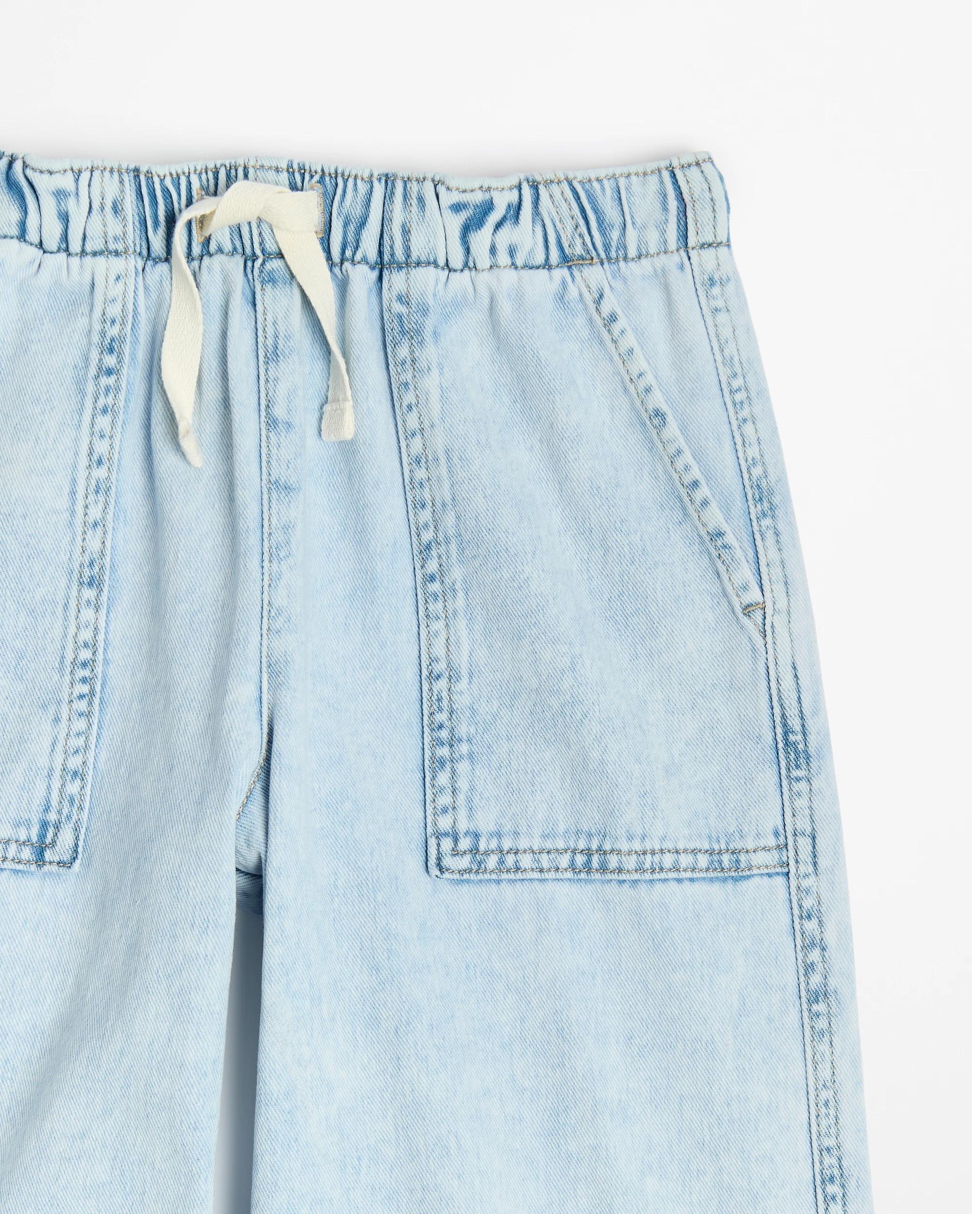 2 Target Wide Leg Pull On Denim Pants LIGHT WASH, 2 of 3