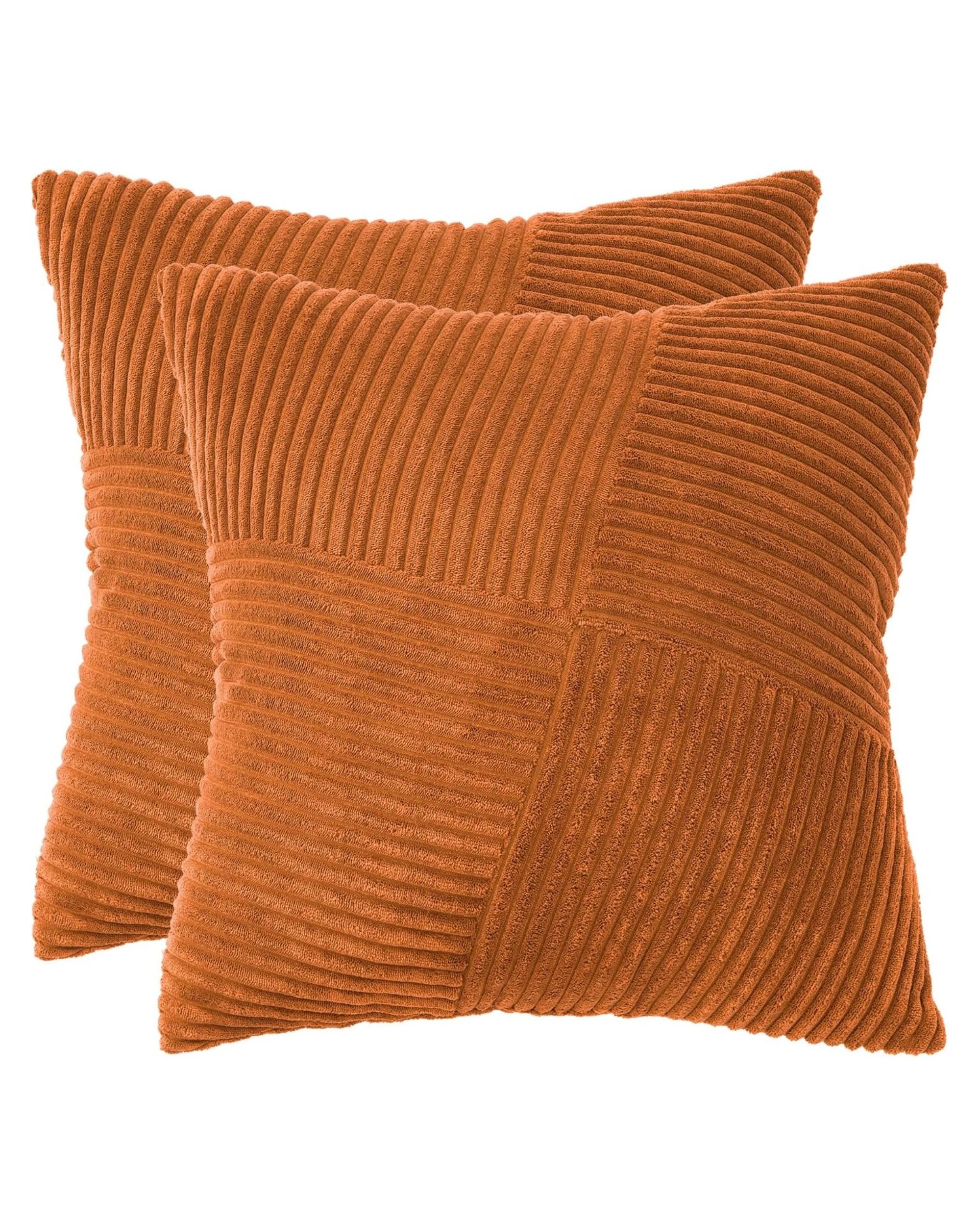 2 Gioia Casa 2-Pack Corduroy Windmill Inspired Cushion Covers 45x45cm - Terracotta, 2 of 2
