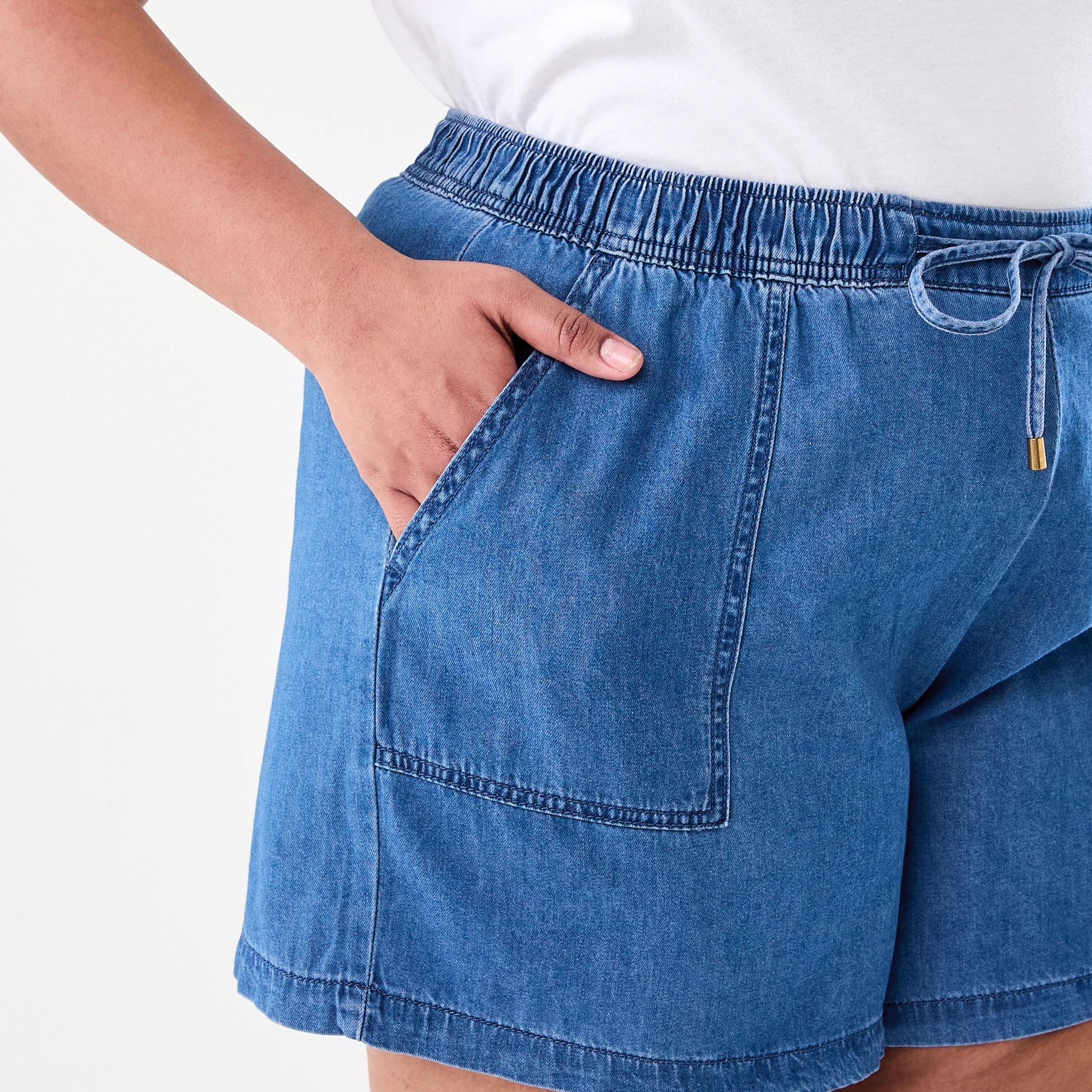 4 Curve Chambray Shorts Mid Wash, 4 of 7