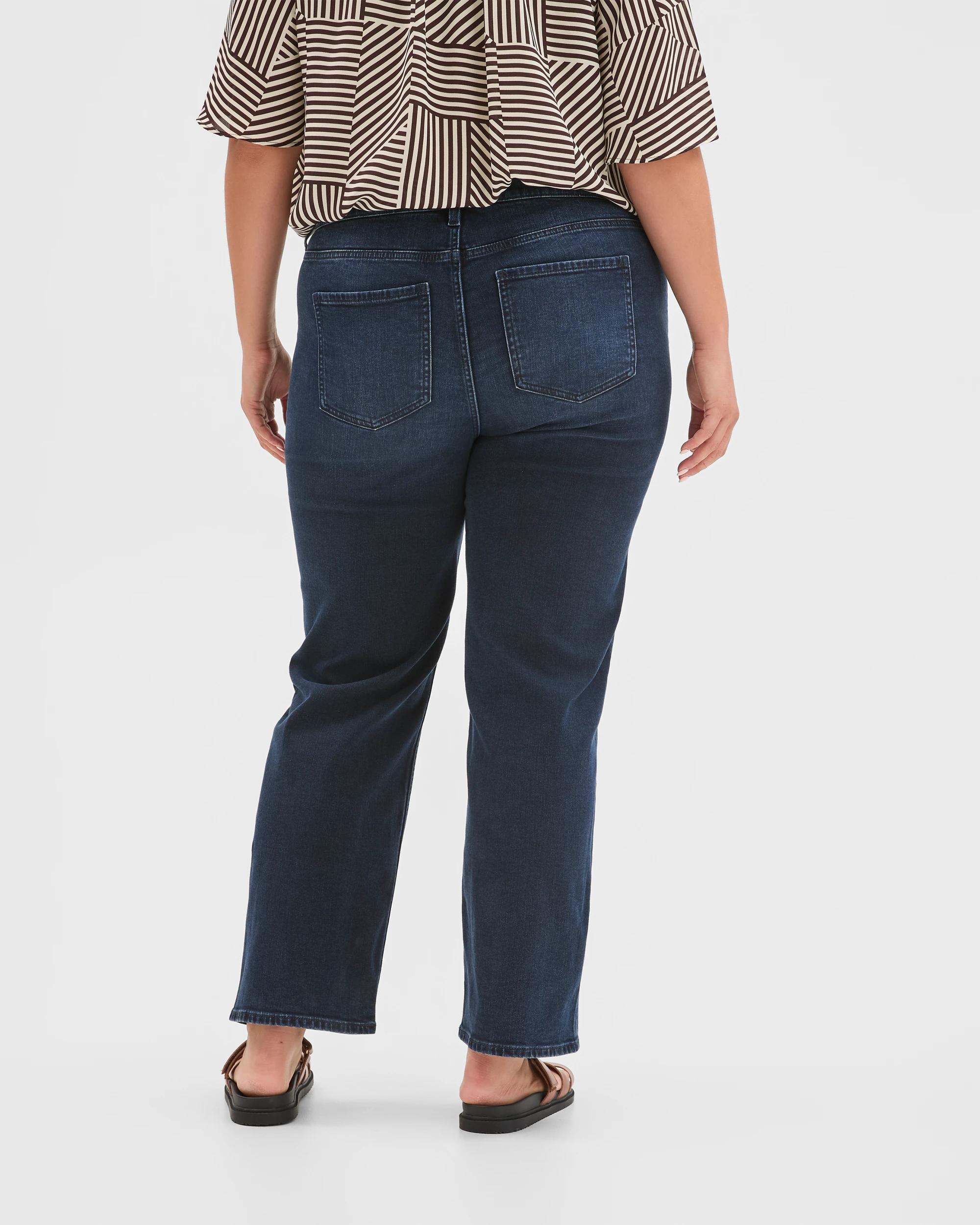 4 Target Curve Plus Size Alexa Denim Full Length Straight Leg Jeans MIDNIGHT, 4 of 6