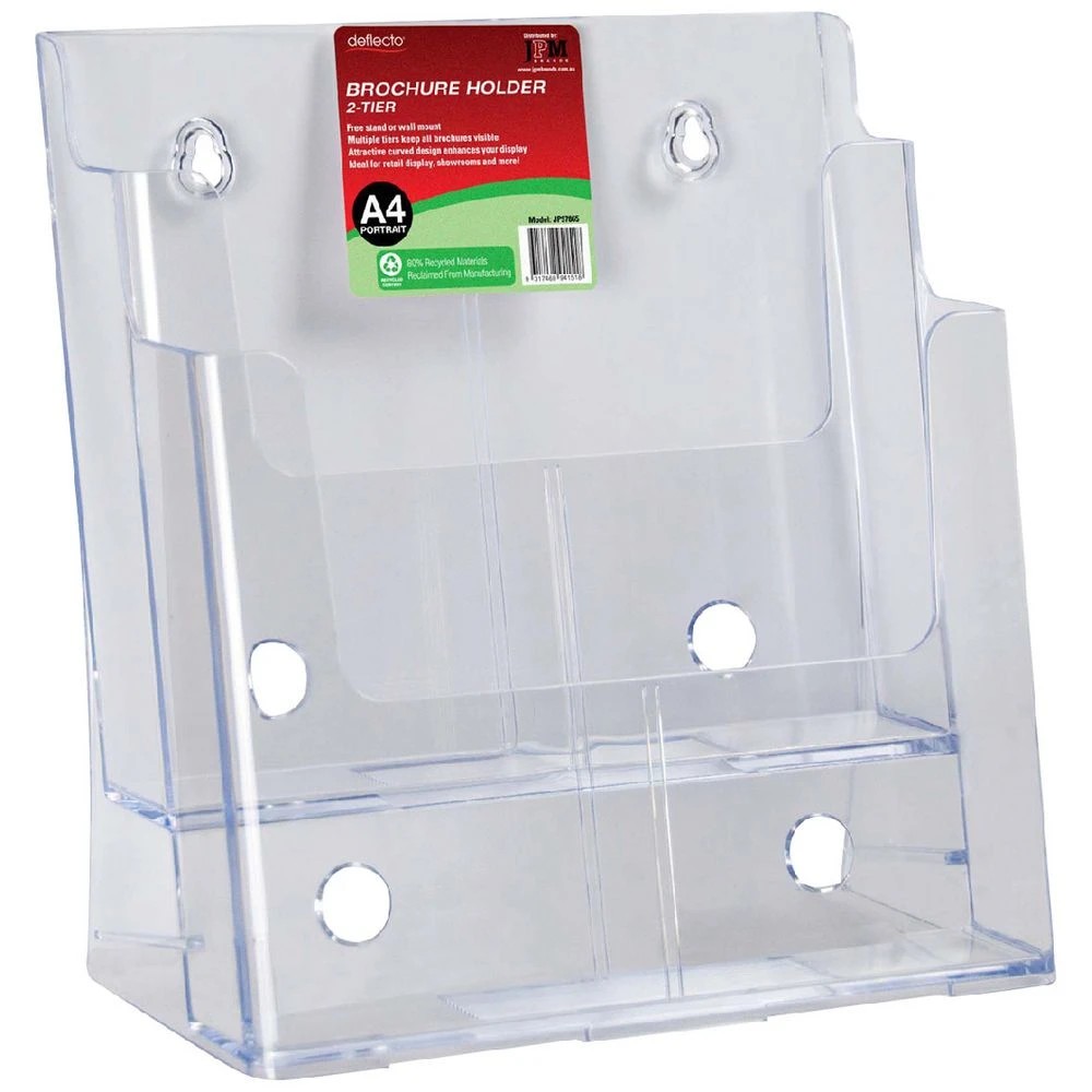 1 Deflecto A4 2-Tier Brochure Holder Portrait, 1 of 1