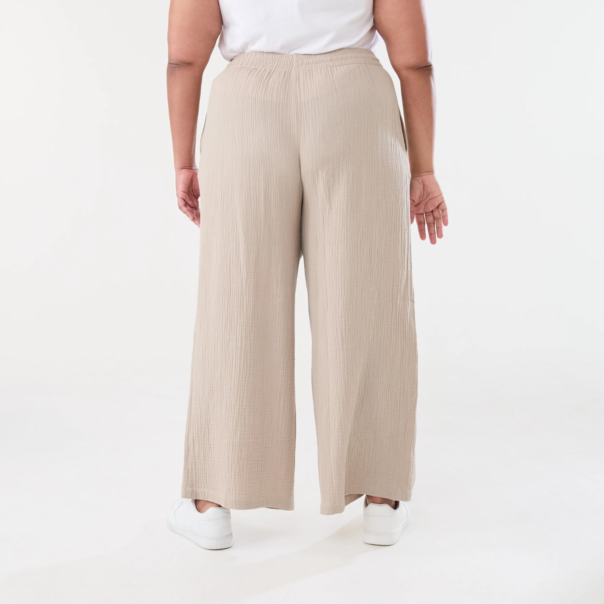 3 Curve Double Cloth Pants Grey Taupe, 3 of 5