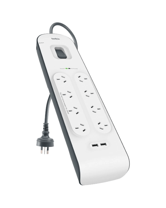 Belkin 8 Outlet Powerboard with 2 USB Ports 2.4A