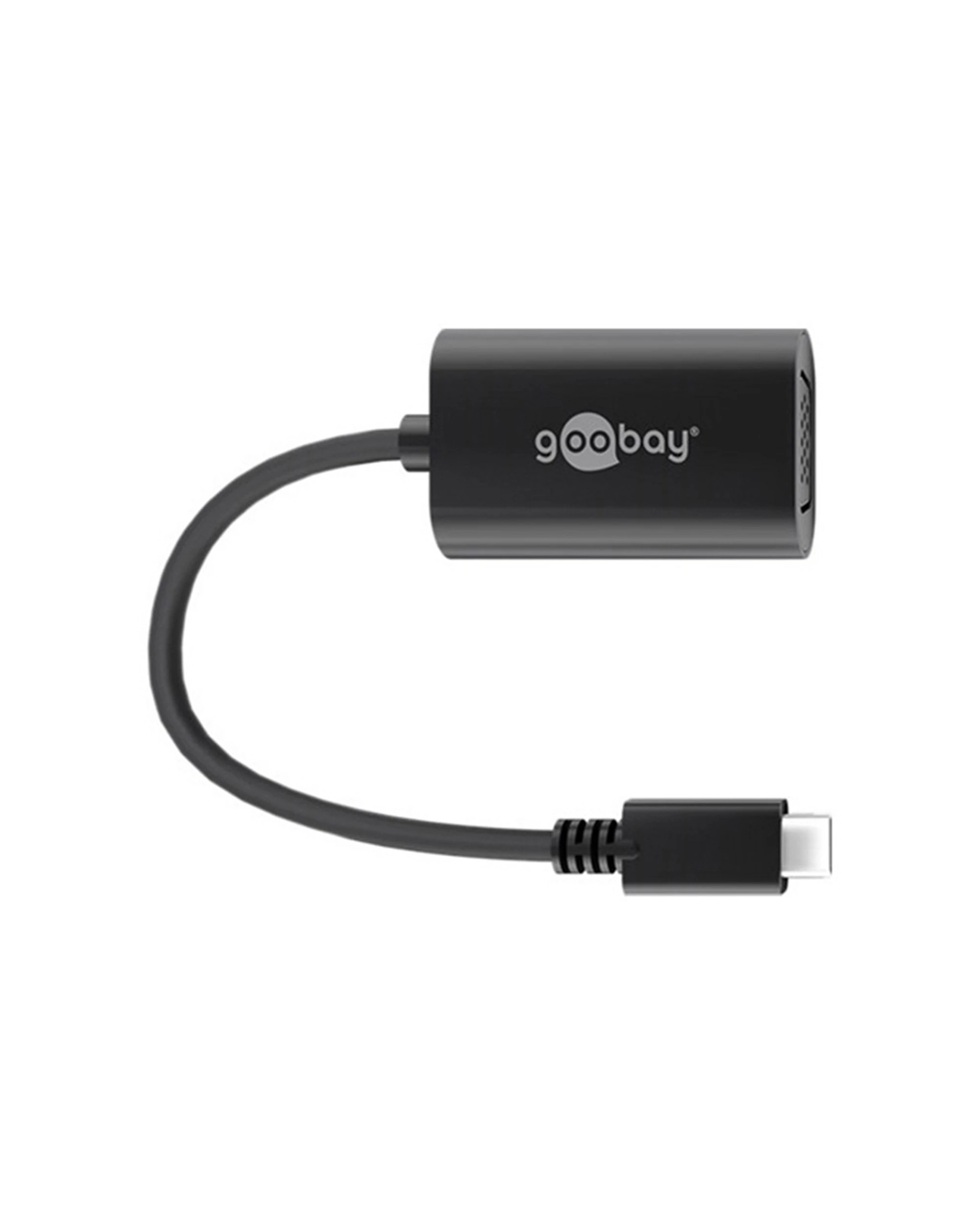 1 Goobay 20cm USB-C to VGA Port Adapter Connector Cable For Computer/Laptop - Black, 1 of 3