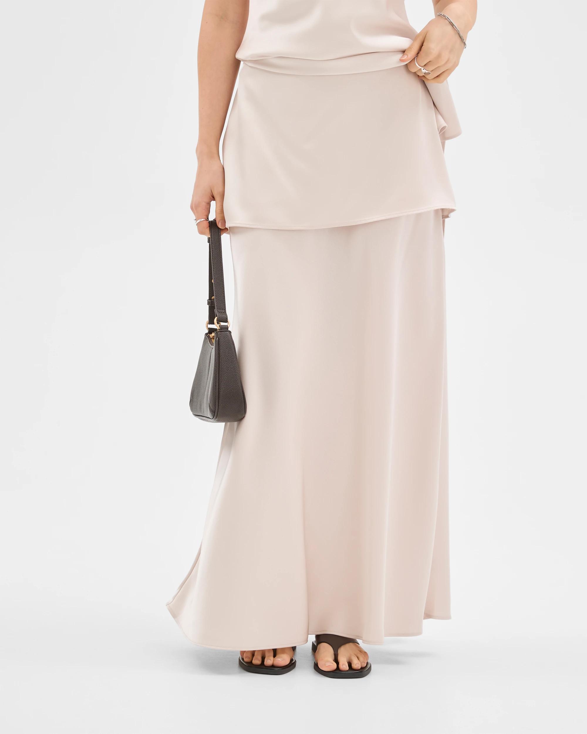 4 Lily Loves Satin Layered Maxi Skirt PEARL, 4 of 7
