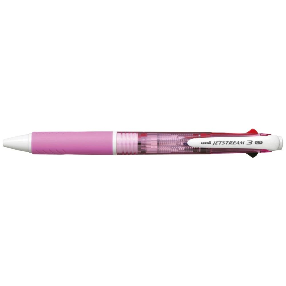 1 Uni Jetstream Retractable Rollerball 3 Colour Pen Pink, 1 of 1
