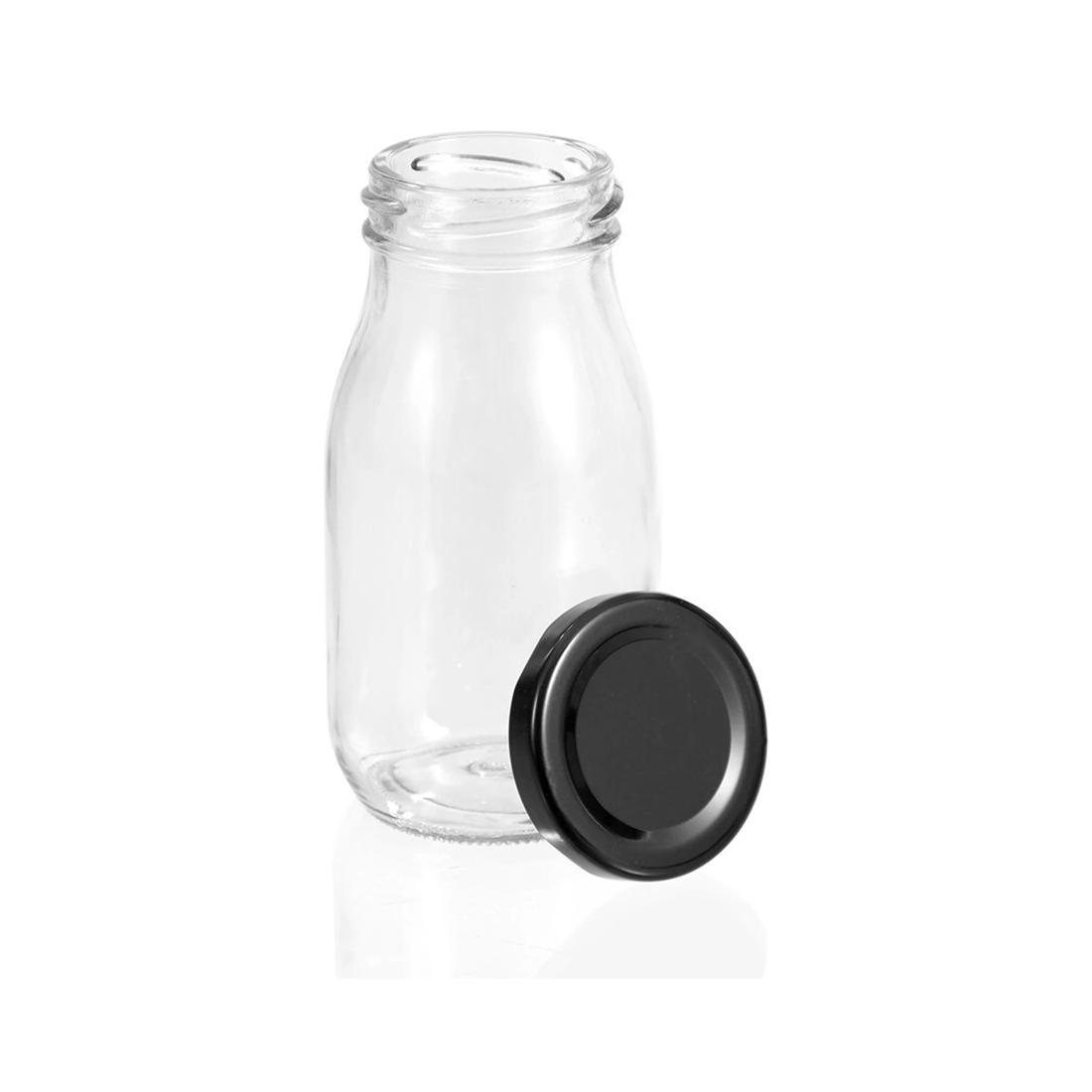 2 Lemon & Lime 200ml Glass Milk Bottle Container Storage W/ Screw Top Lid Assorted
 - Multi, 2 of 5