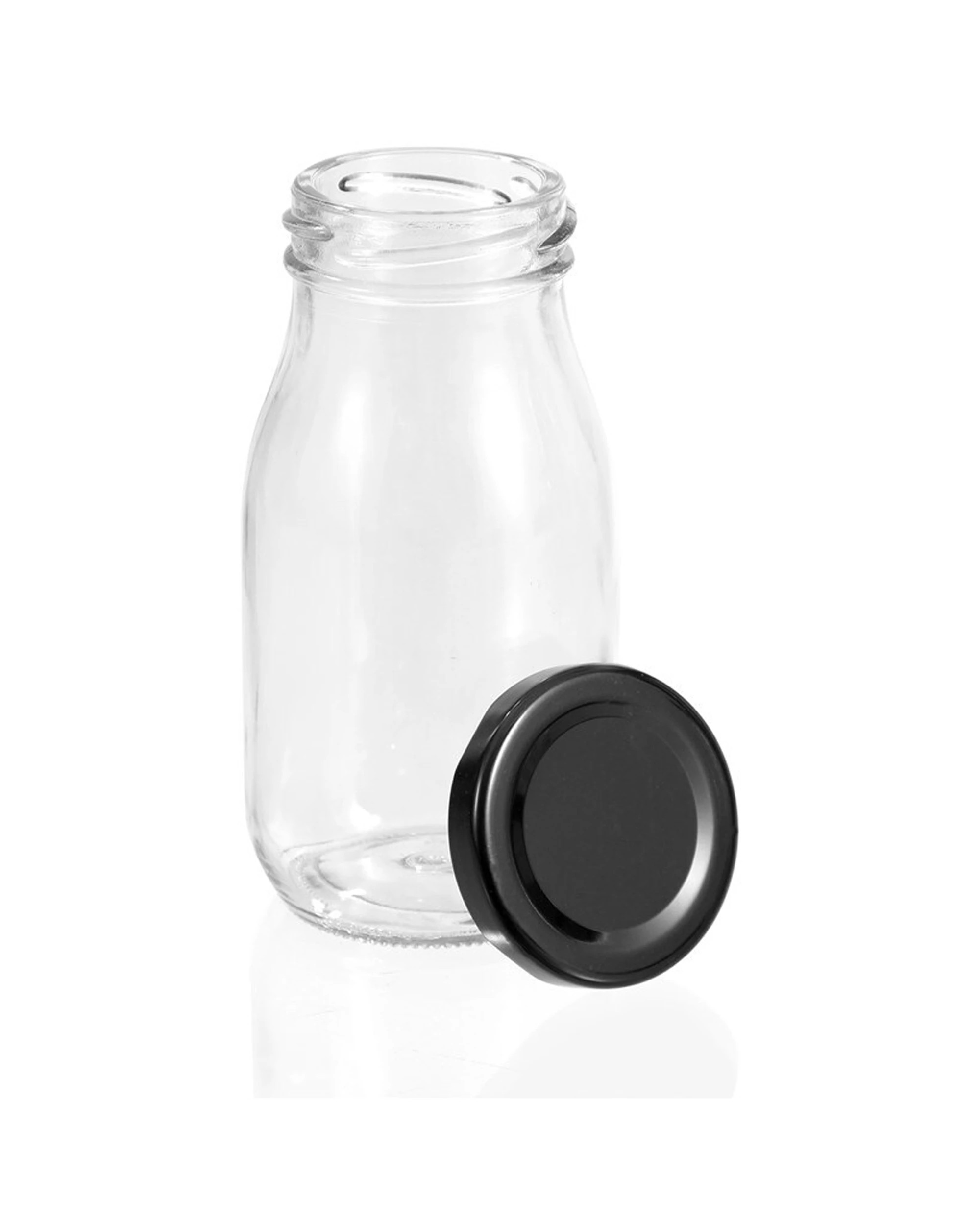 2 Lemon & Lime 200ml Glass Milk Bottle Container Storage W/ Screw Top Lid Assorted
 - Multi, 2 of 5