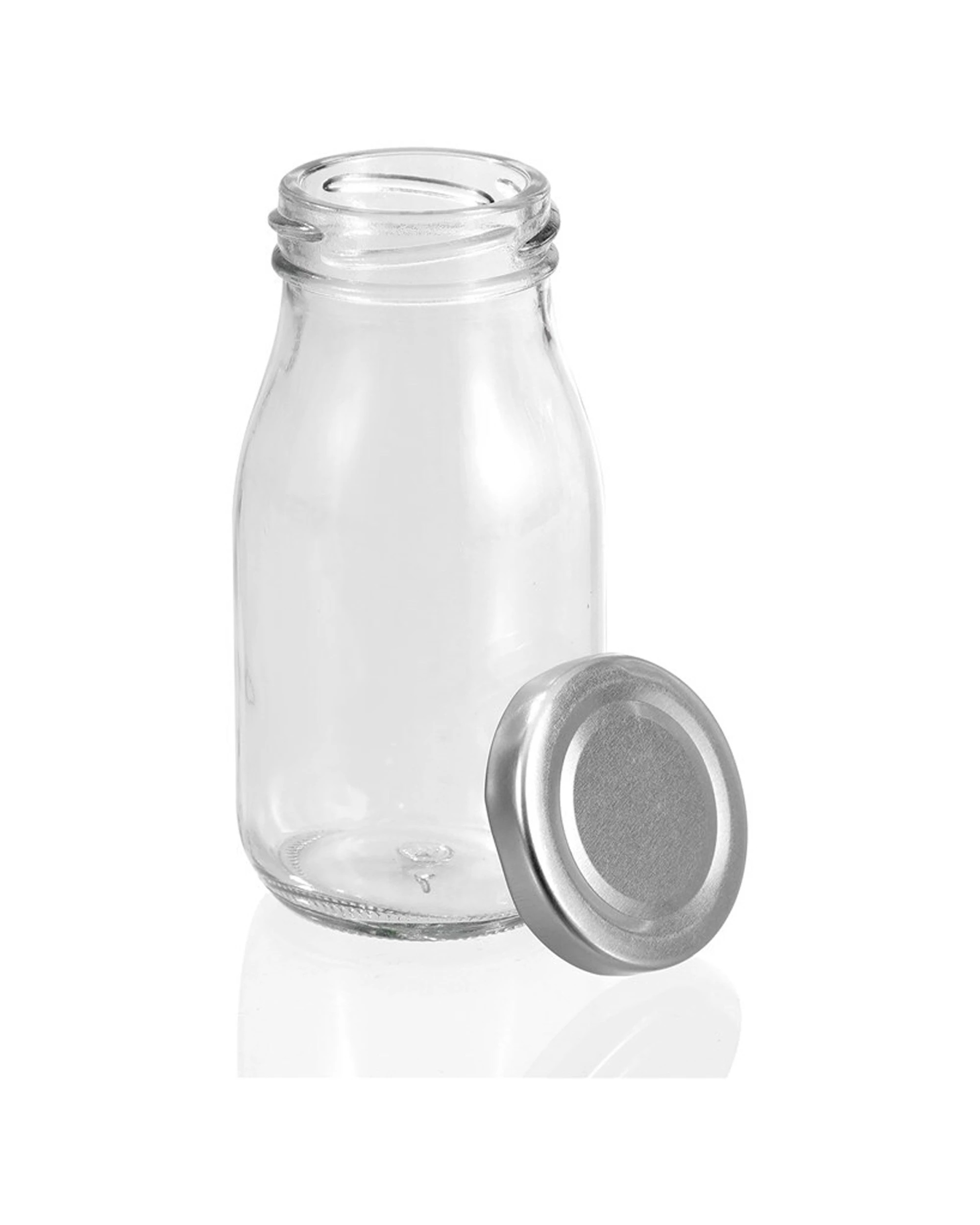 2 Lemon & Lime 200ml Glass Milk Bottle Container Storage W/ Screw Top Lid - Assorted, 2 of 5