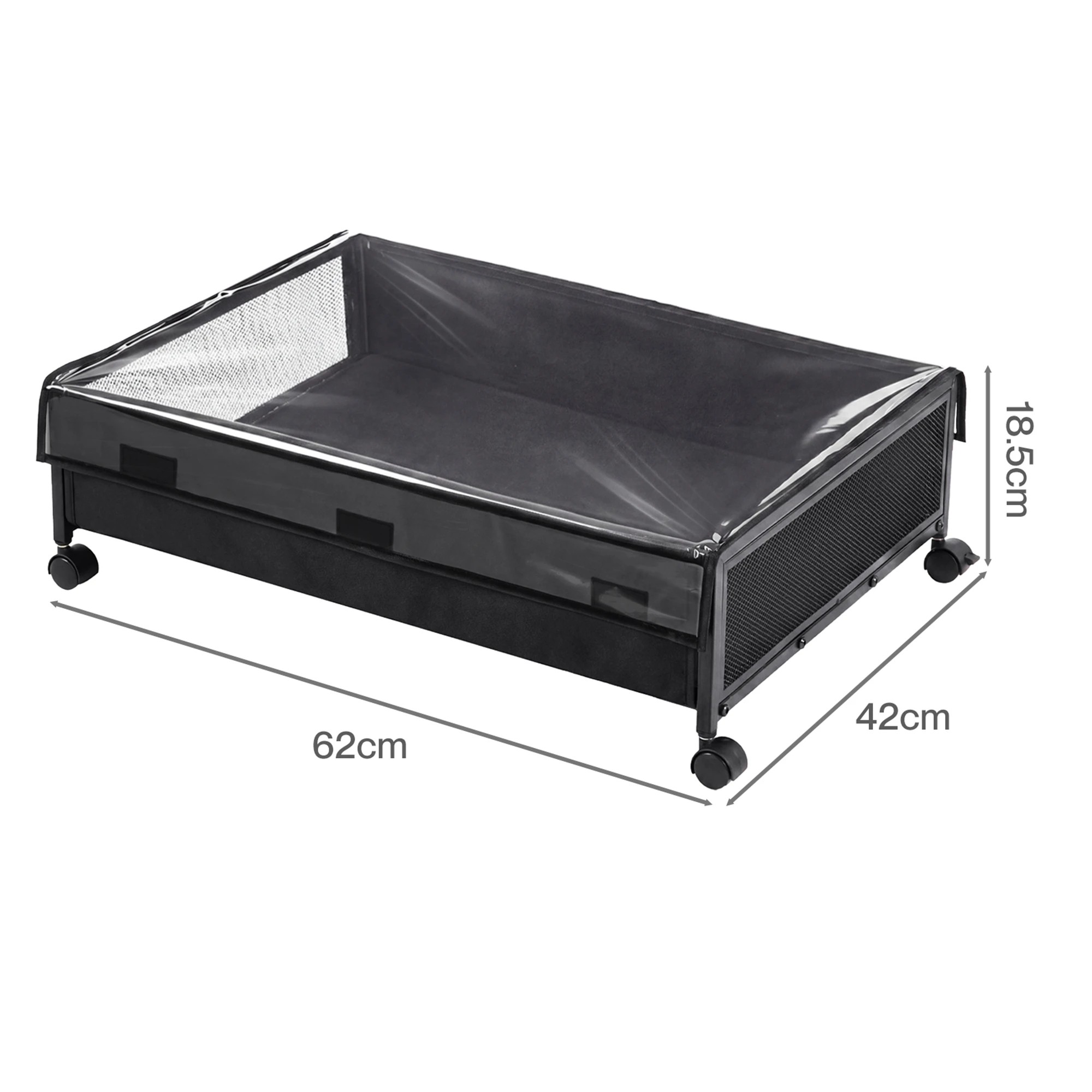 3 Levede 2Pcs Under Bed Storage Box Wheels Clothes Organizer Dustproof 48L, 3 of 8
