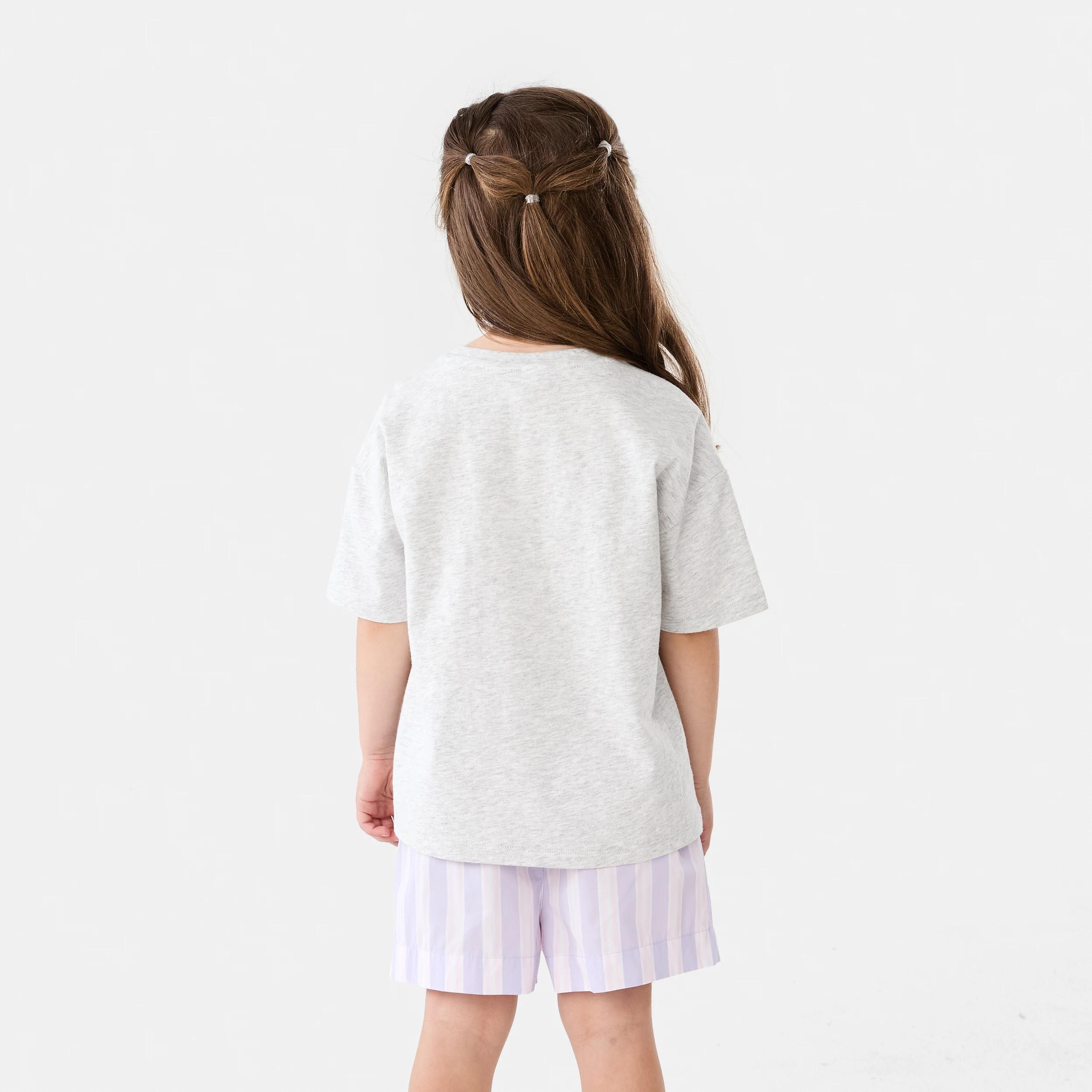2 Short Sleeve Knit Woven Pyjama Set PURPLE STRIPES, 2 of 9