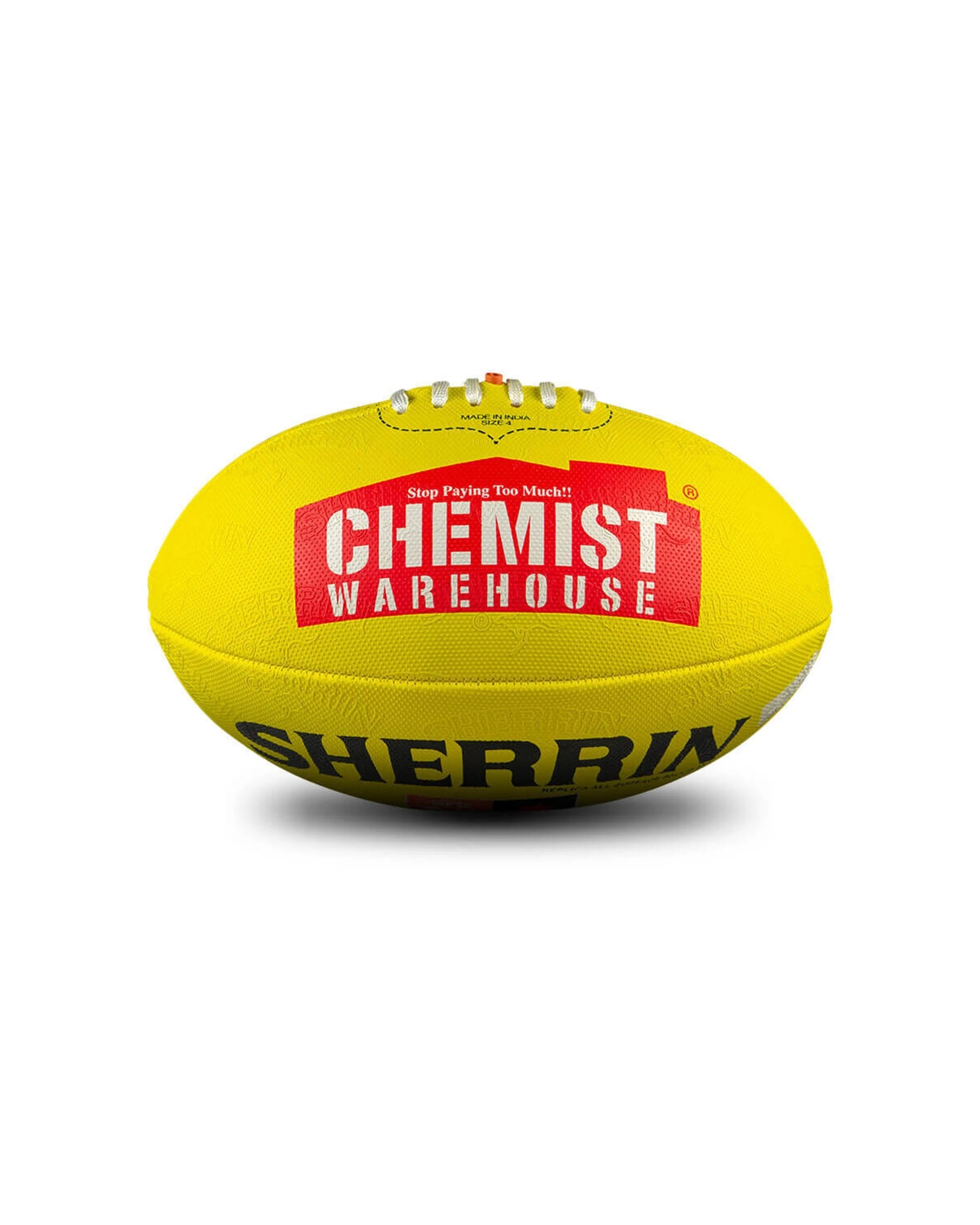 2 Sherrin AFLW Replica All Surface Synthetic Rubber Football Size 4 Game Ball - Yellow, 2 of 4