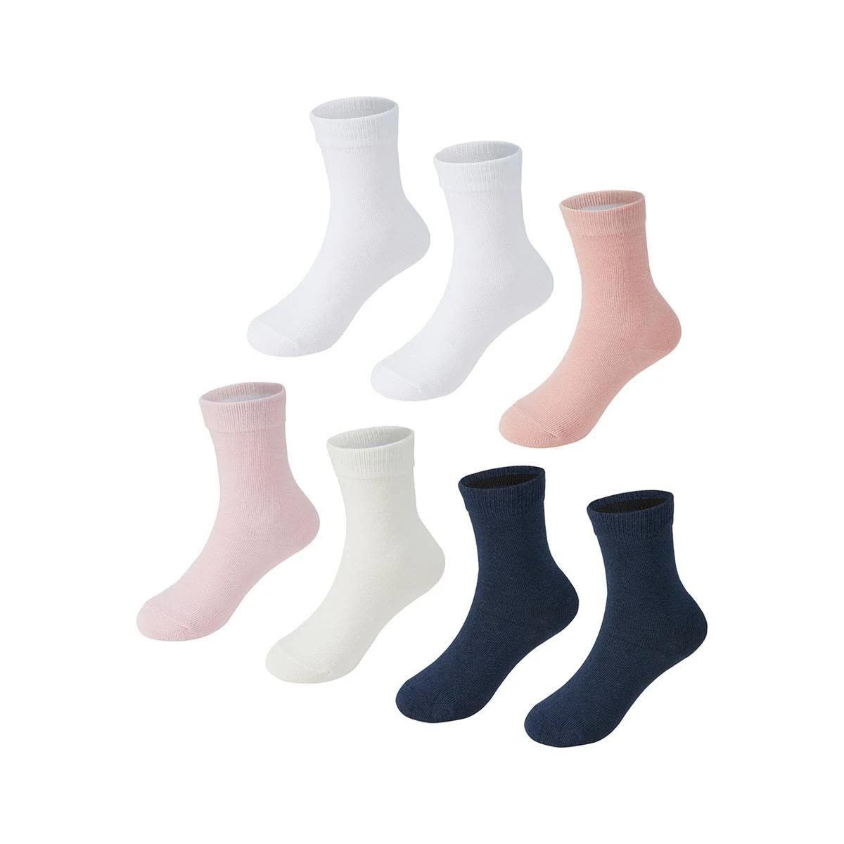 1 7 Pack Crew Socks Blush, 1 of 3