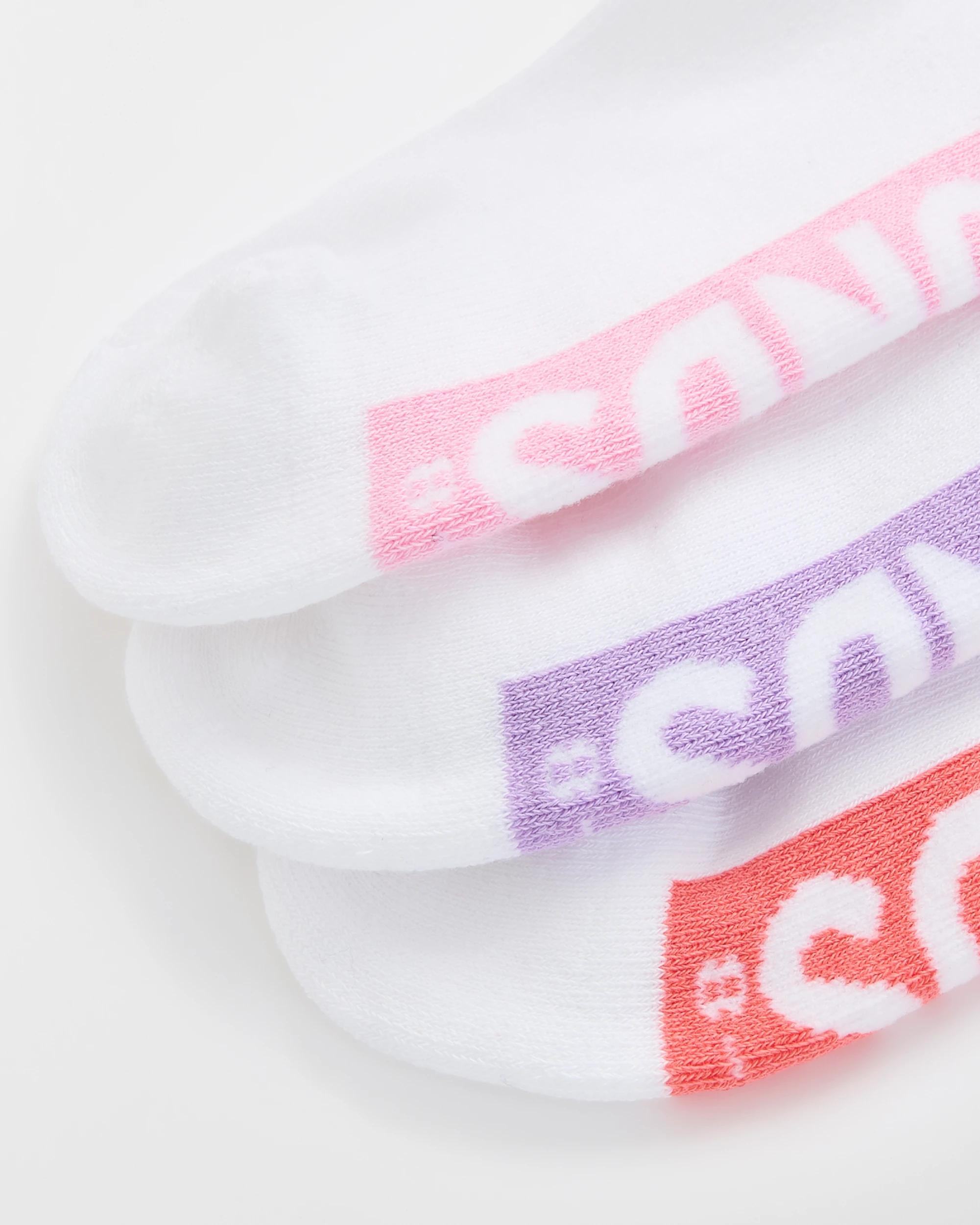 2 Women's Cotton Blend Logo Cushioned No Show Socks 3 Pack - Bonds WHITE, 2 of 3