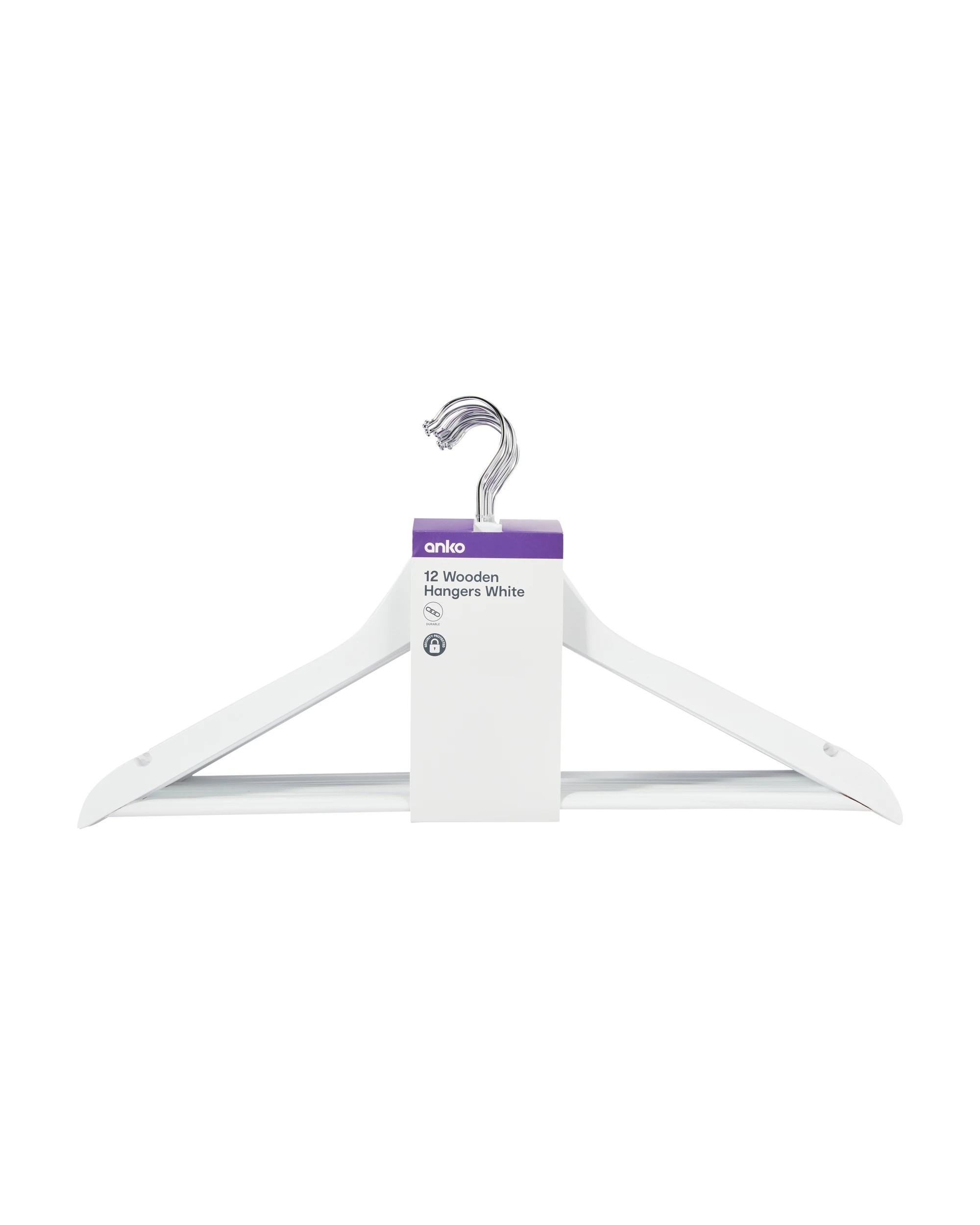5 12 Pack Wooden Hanger - White, 5 of 5