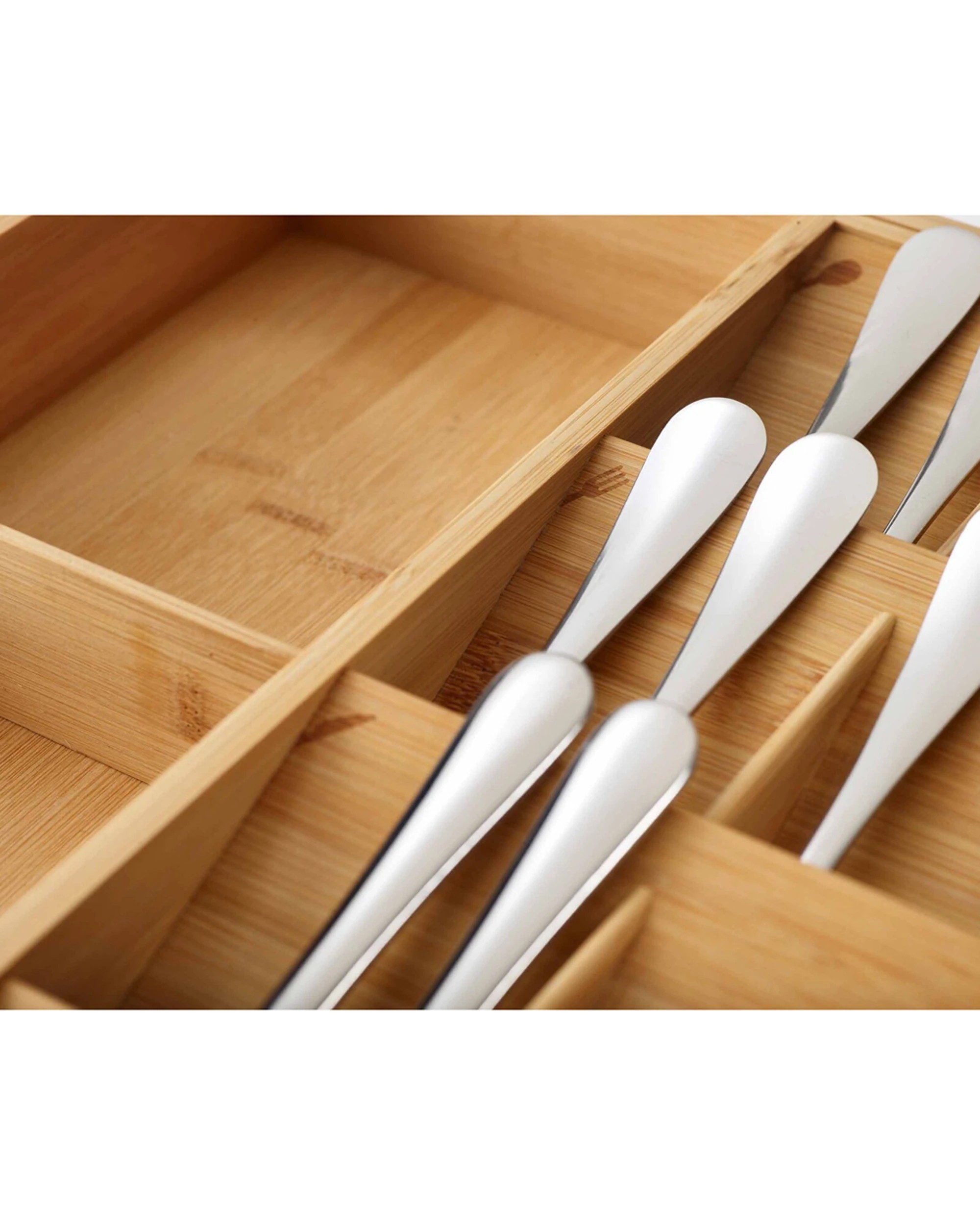 6 Joseph Joseph DrawerStore Bamboo Expanding Cutlery Organiser Tray 40cm - Brown, 6 of 7