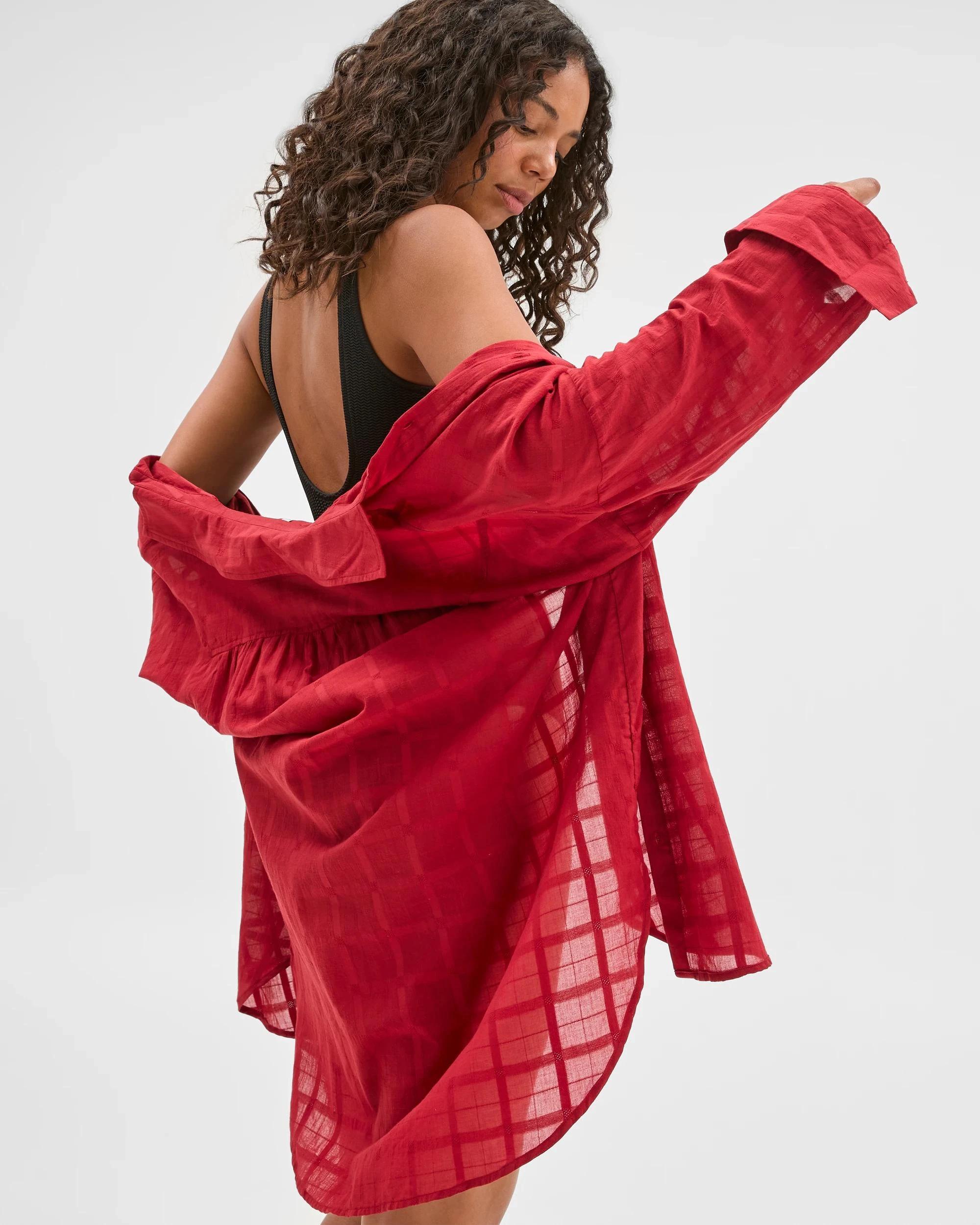 2 Target Resort Swim Maxi Shirt RED DAHLIA, 2 of 7