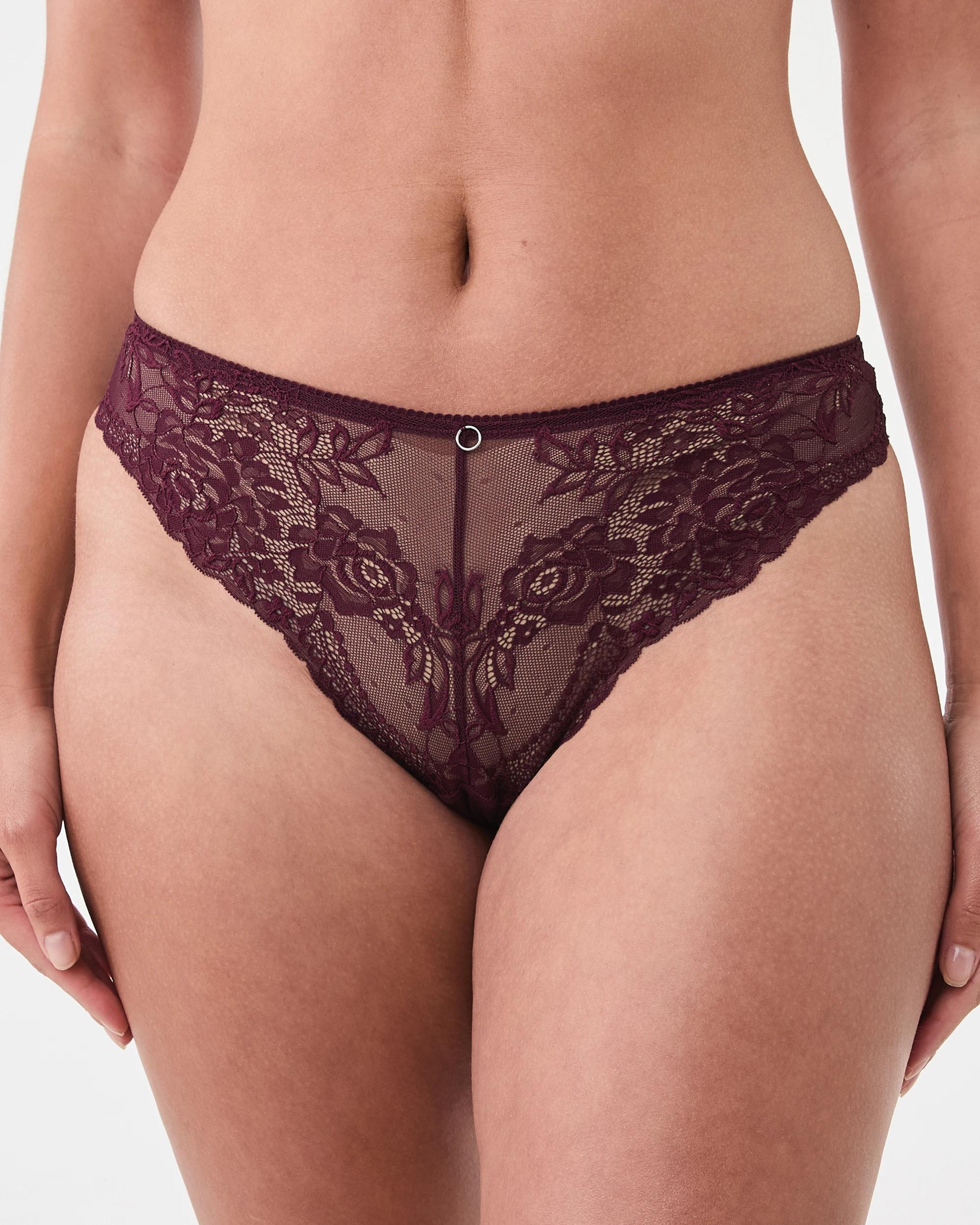 1 Co-ordinated Lace Cheeky Bikini Briefs Velvet Red, 1 of 5