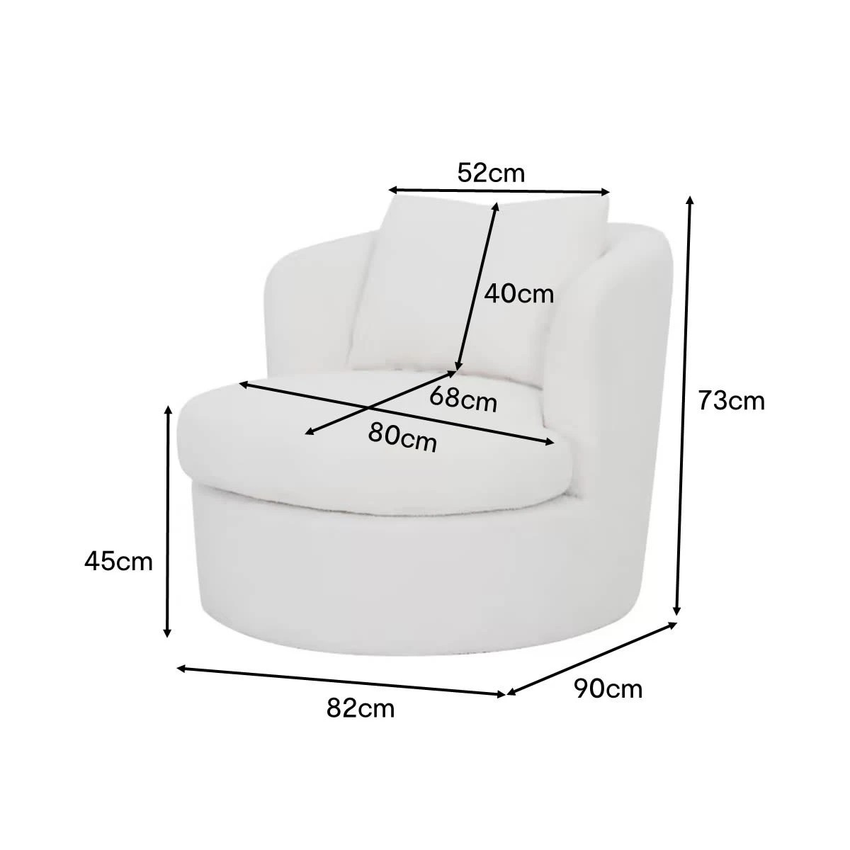 5 Boucle Swivel Chair, 5 of 5