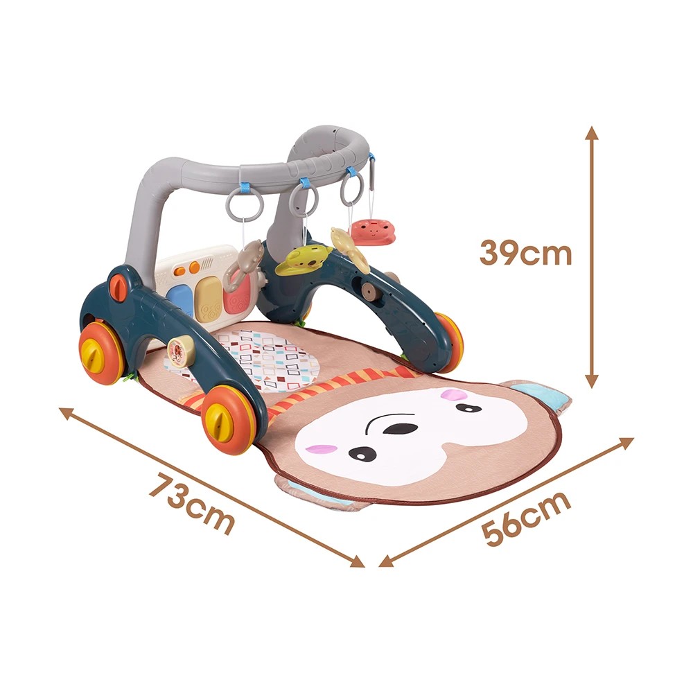 2 PlayPals 7-in-1 Baby Play Mat Gym Tummy Time Baby Activity w/ Music Piano - Blue, 2 of 3