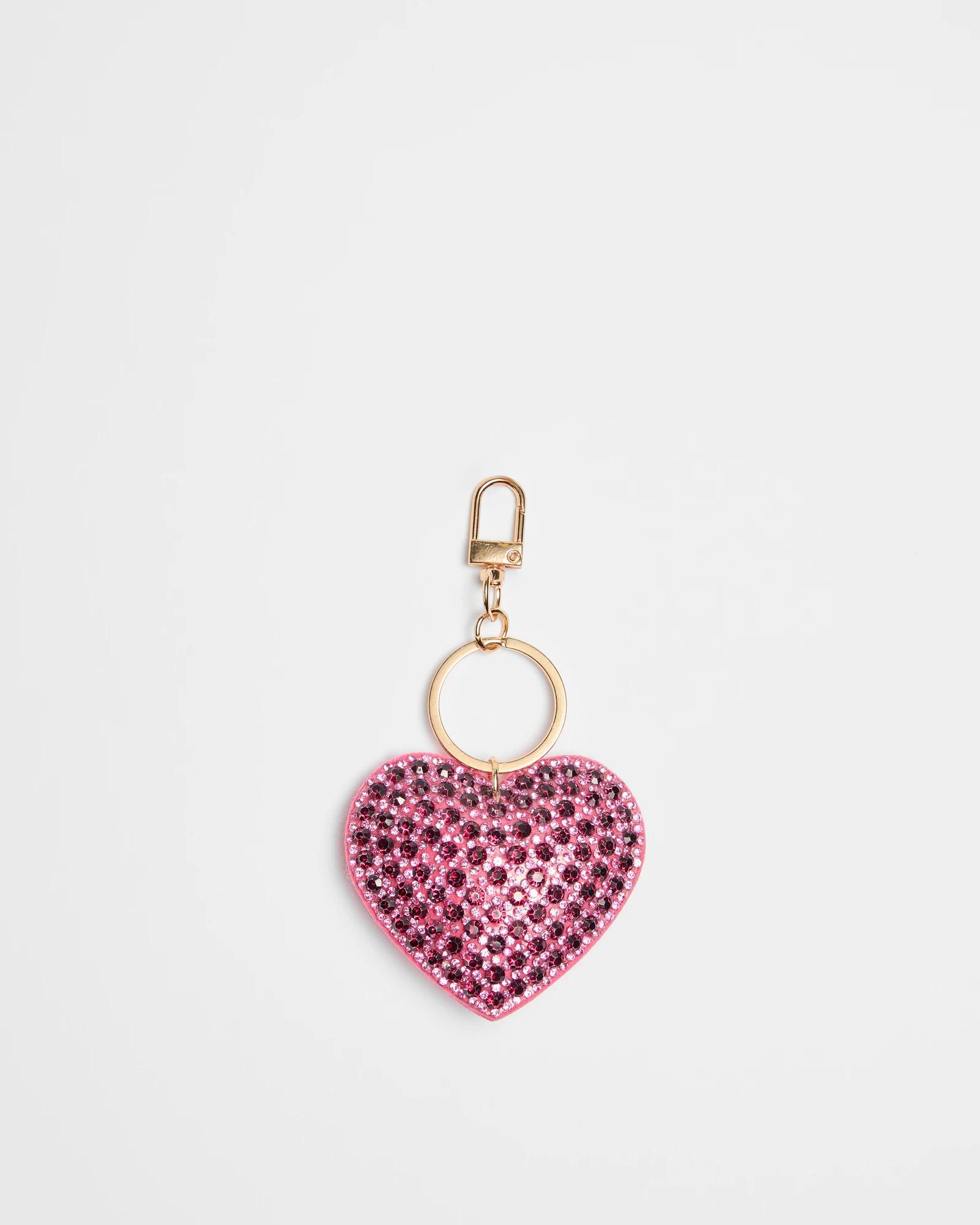 1 Target Sparkle Heart Bag Charm PINK, 1 of 1