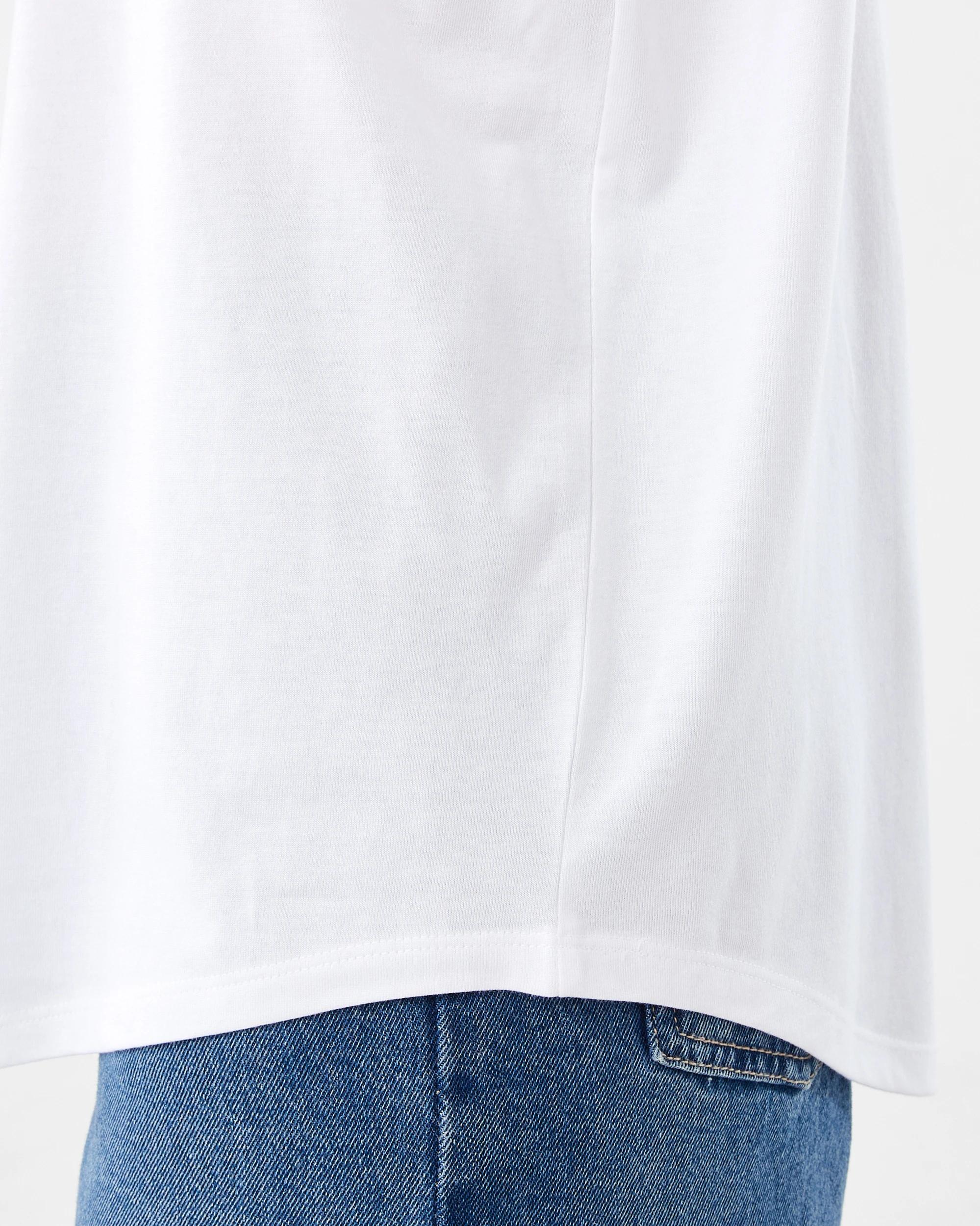 6 Long Sleeve Cotton Modal T-shirt White, 6 of 6