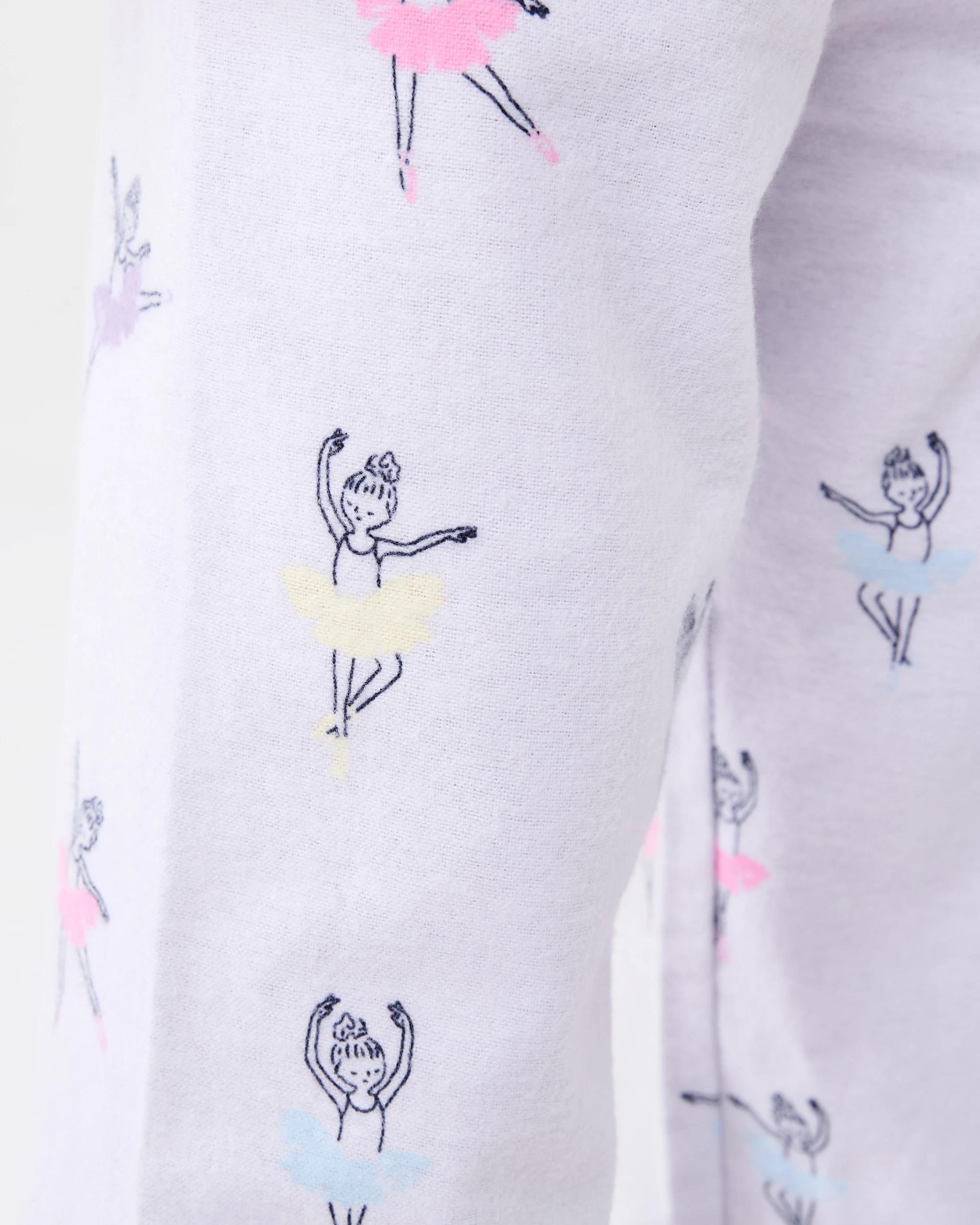 6 Flannel Pyjama Set Pur Ballet, 6 of 6